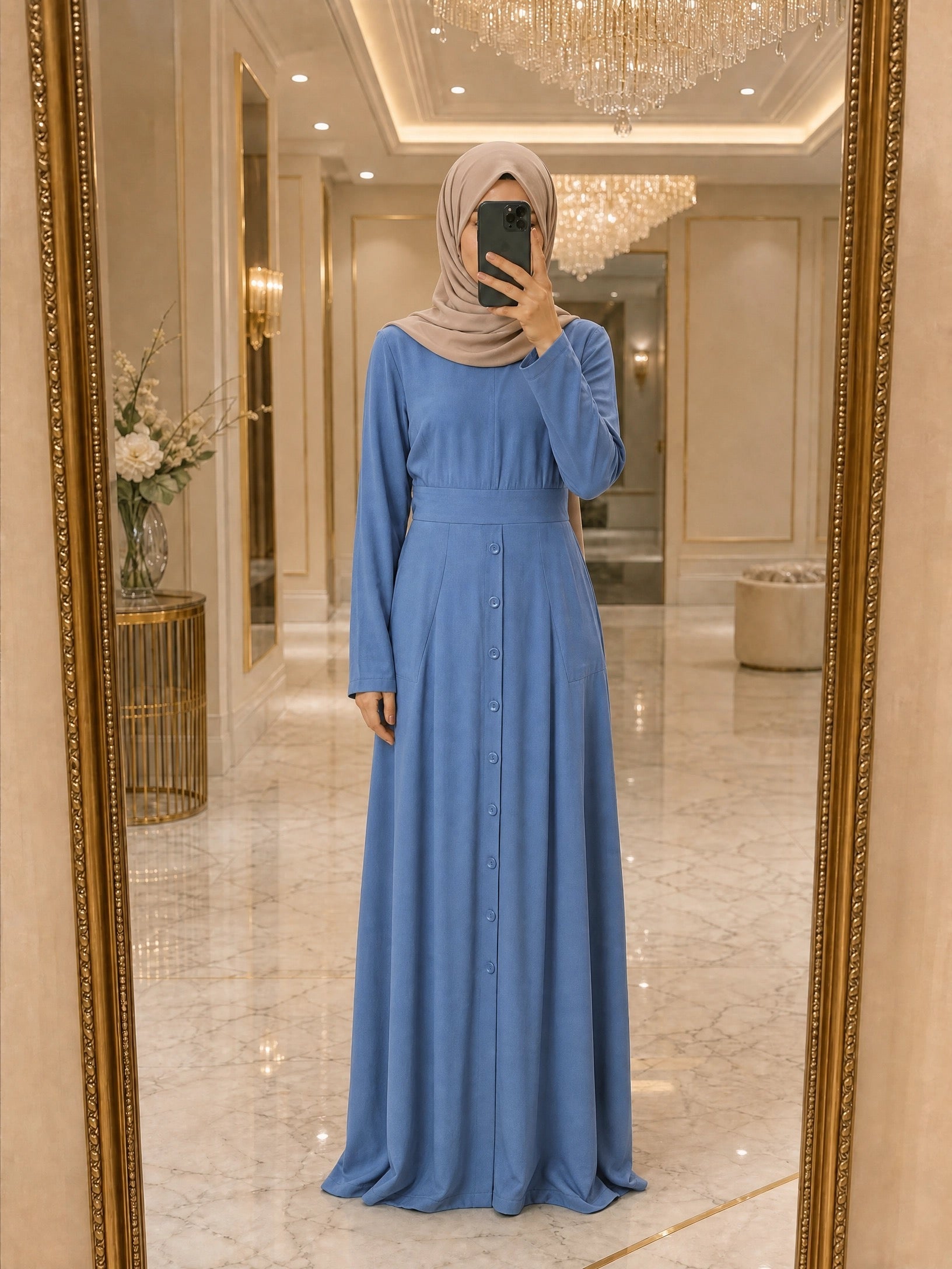 Fenwick Dusty Button-Down Modal Maxi Dress
