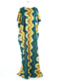 Pemberley Deep Teal/tan Print Maxi Dress