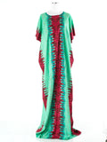 Quinlan Mint/red Print Maxi Dress