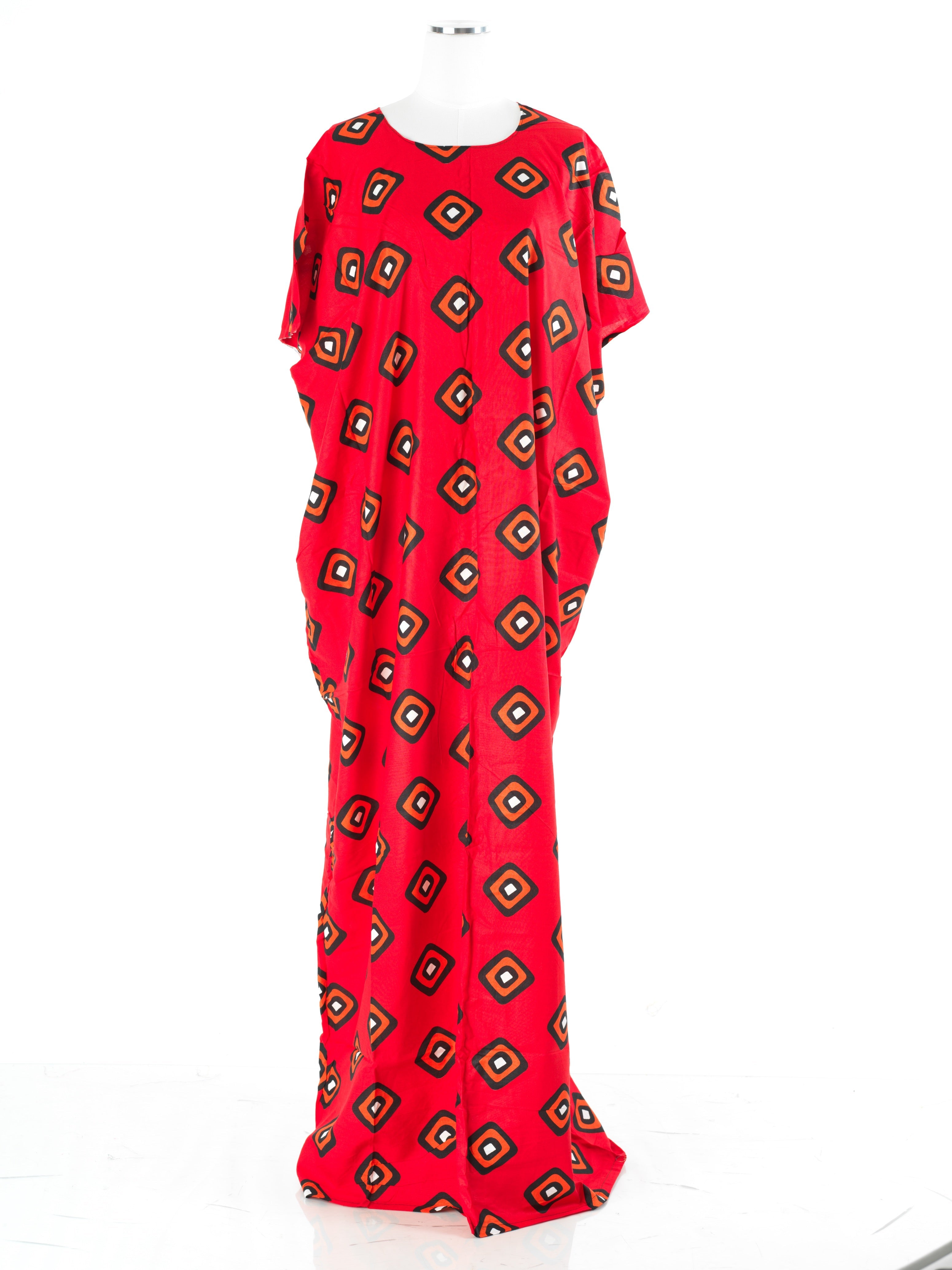 Rosabel Dark Red Print Maxi Dress