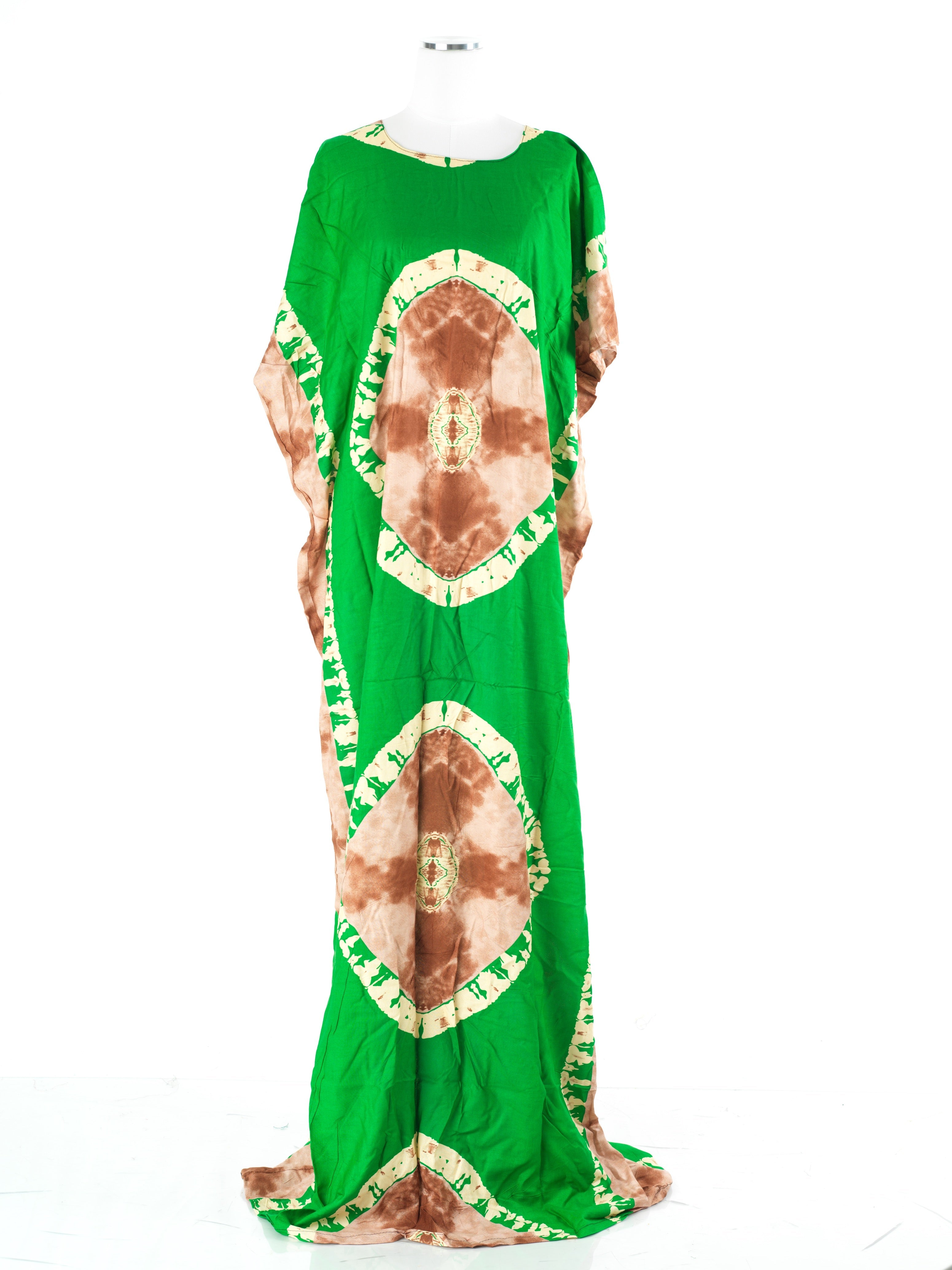 Sennett Green/tan Print Maxi Dress