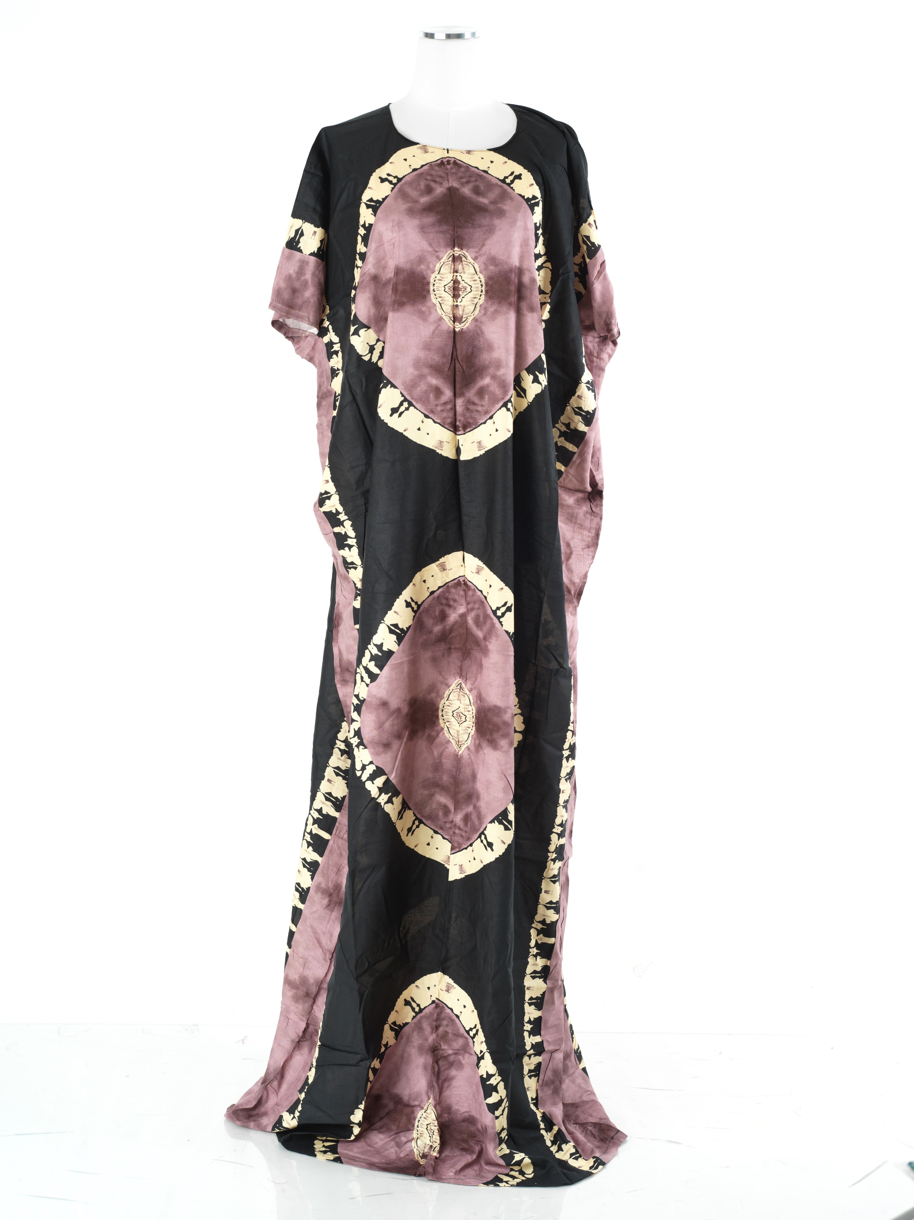 Roselyn Black/muave Print Maxi Dress