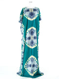 Rhiannon Teal Blue Print Maxi Dress