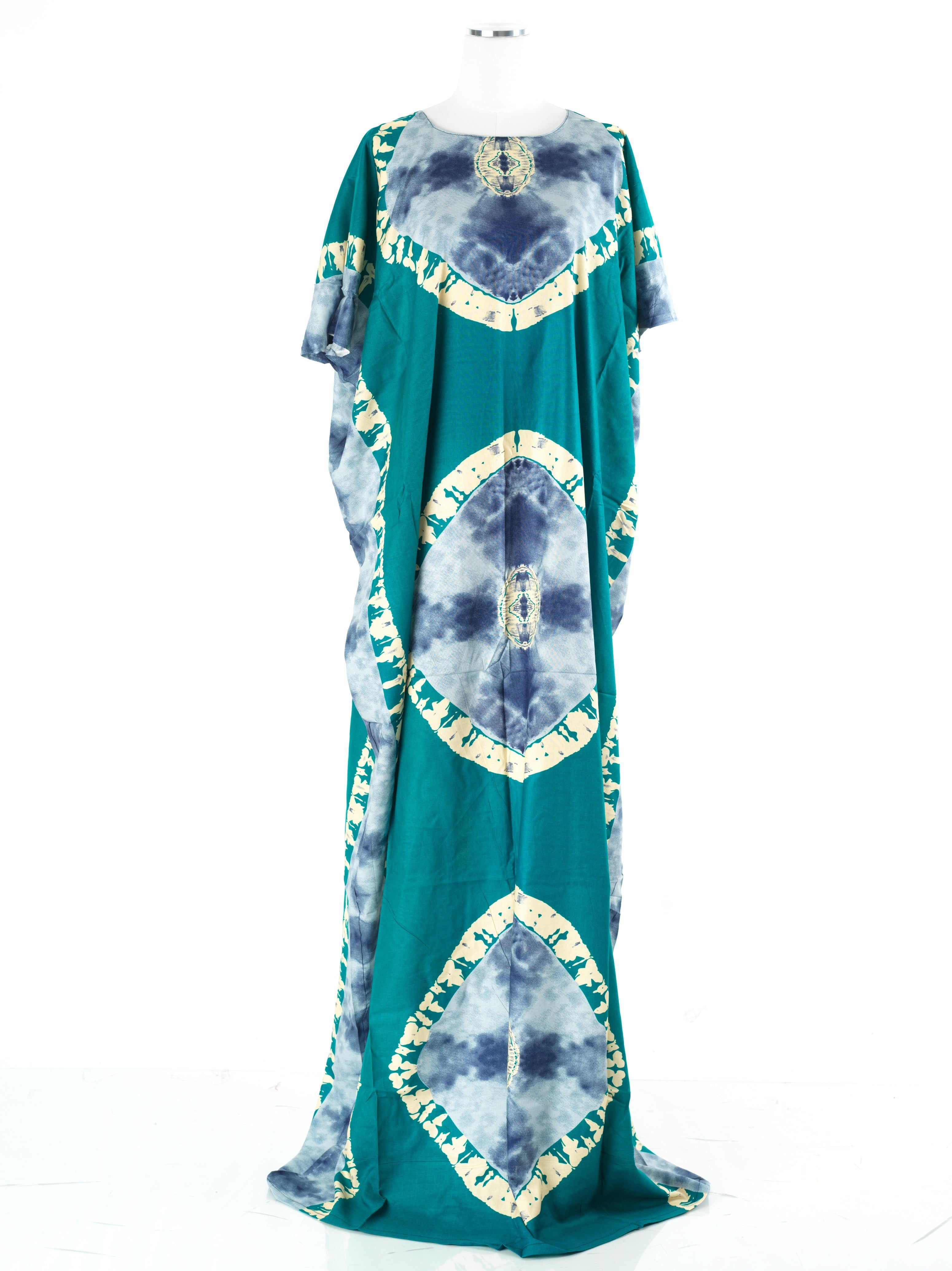 Rhiannon Teal Blue Print Maxi Dress