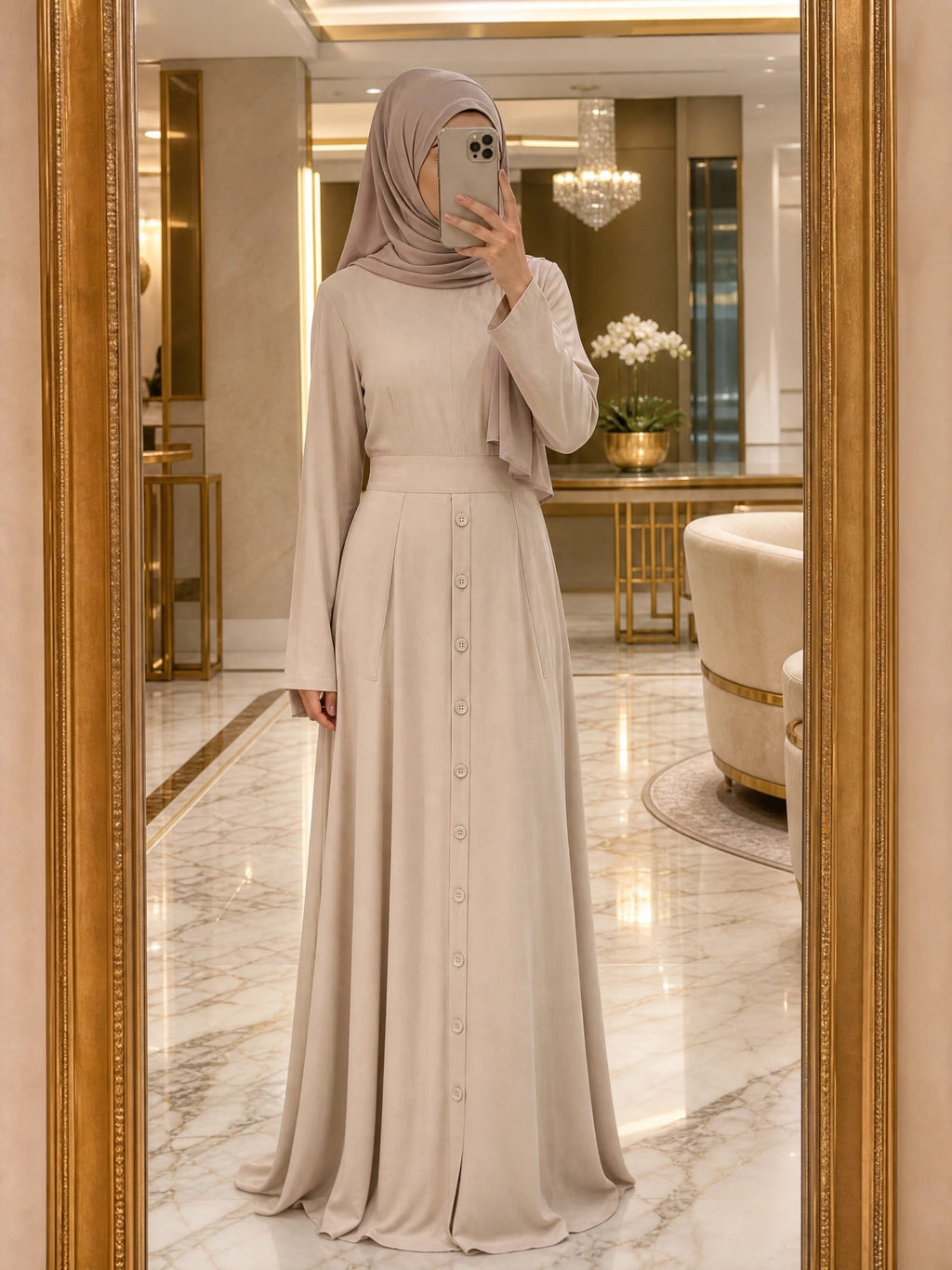 Fenwick Cream Button-Down Modal Maxi Dress