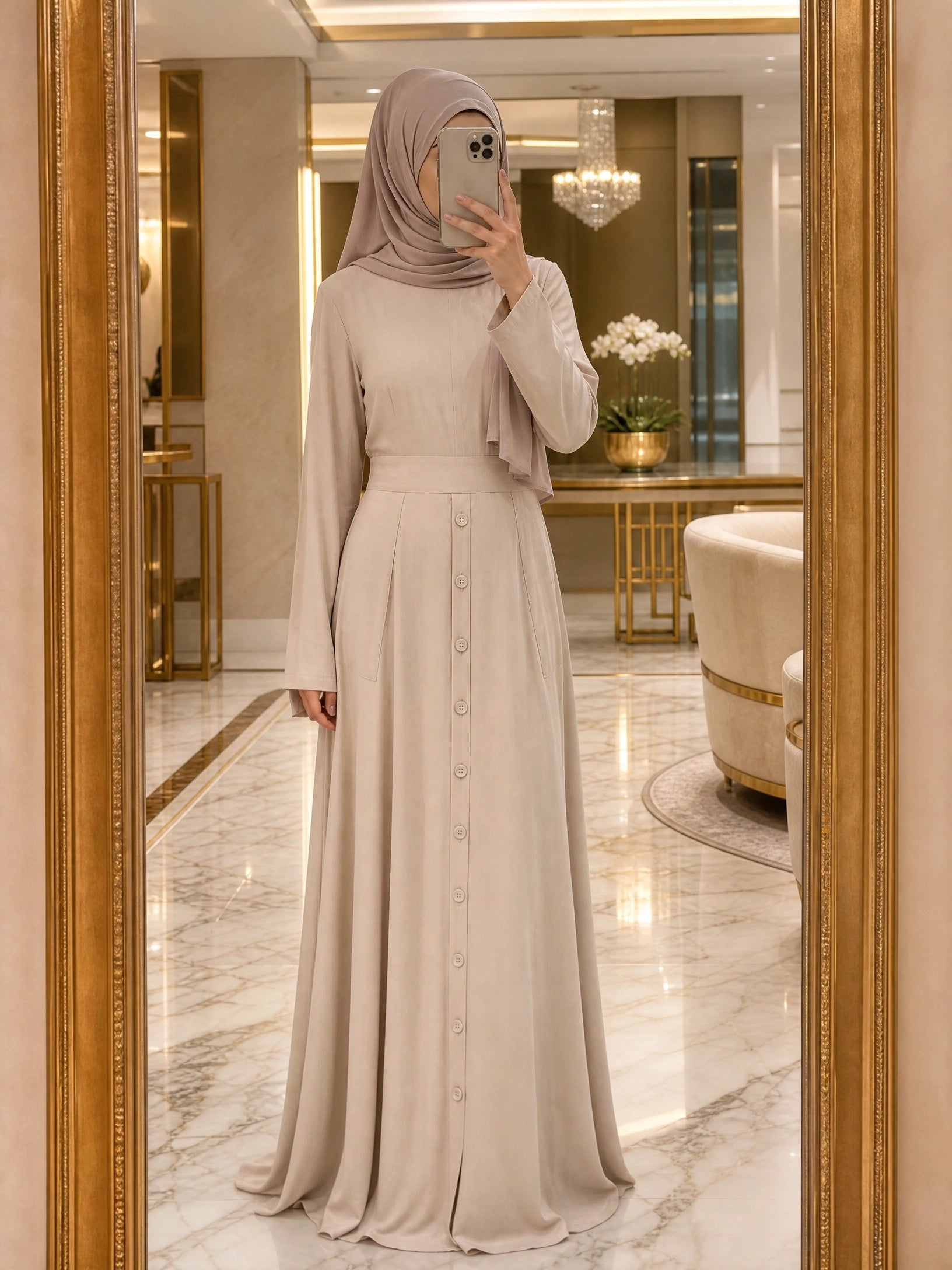 Fenwick Cream Button-Down Modal Maxi Dress