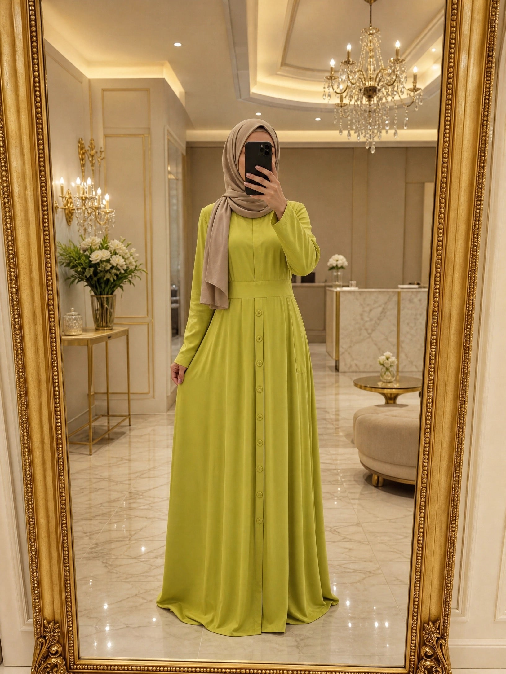 Fenwick Apple Button-Down Modal Maxi Dress