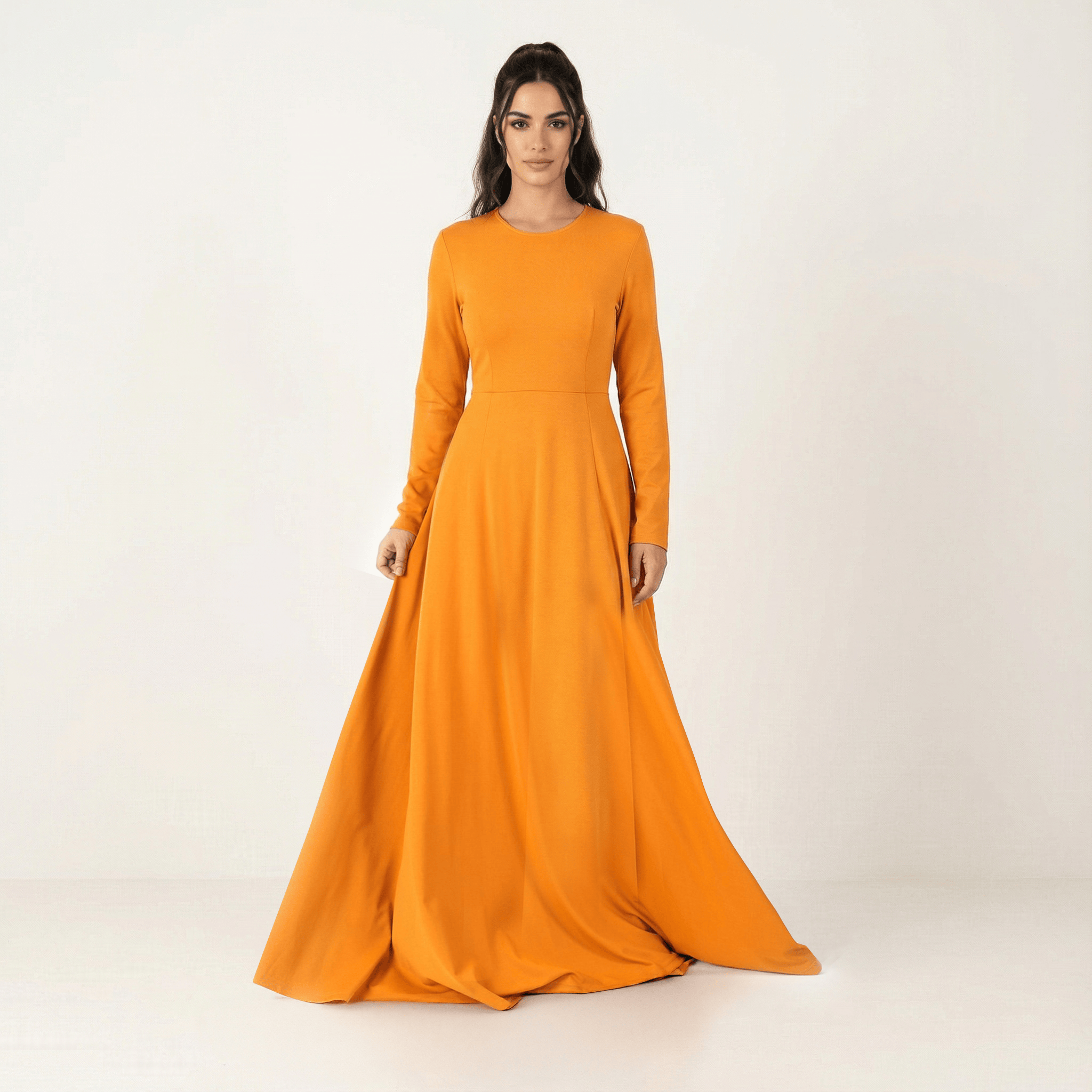 Colby Blush A-Line Long-Sleeve Maxi Dress
