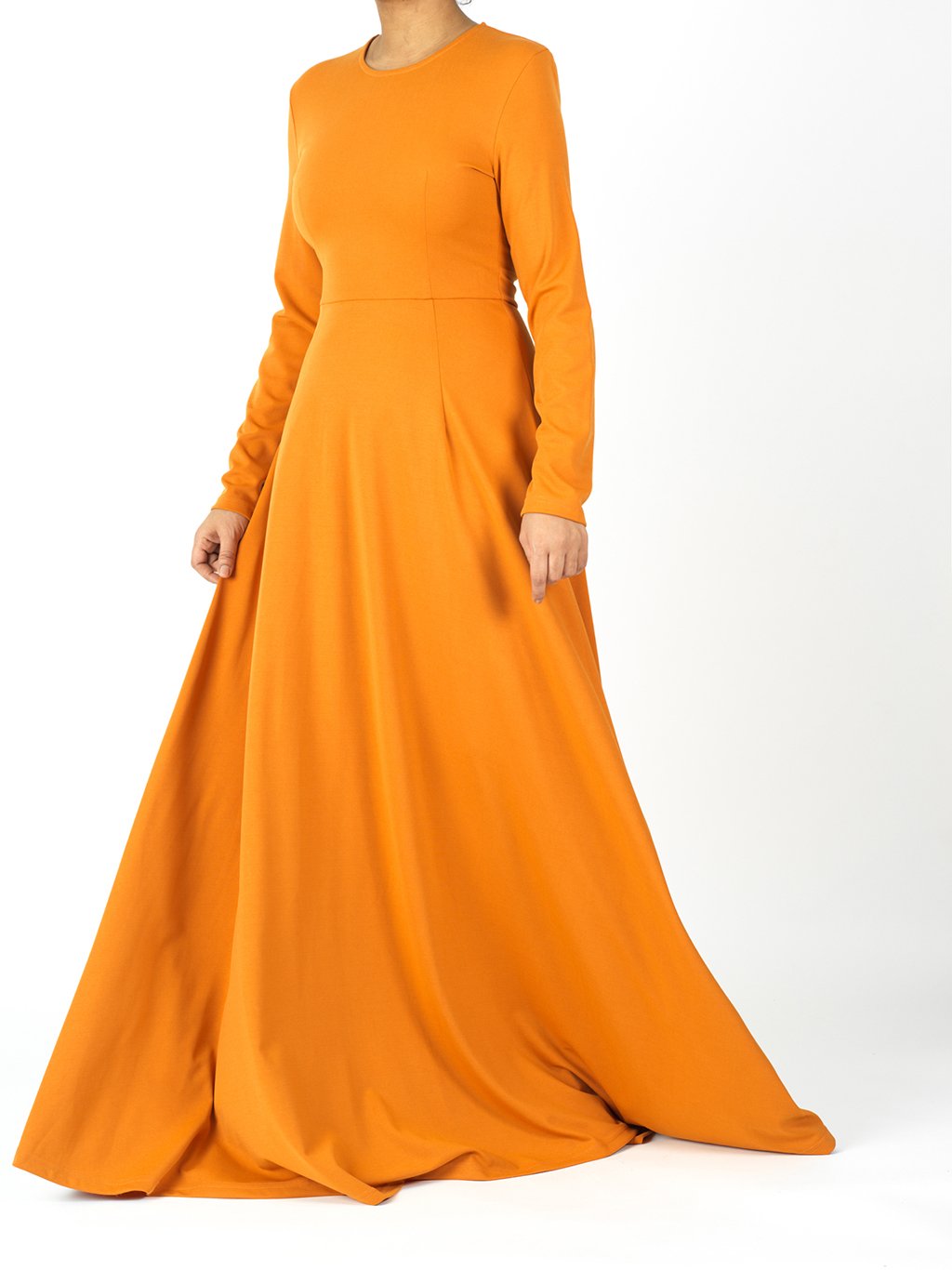 Colby Honey Mustard A-Line Long-Sleeve Maxi Dress