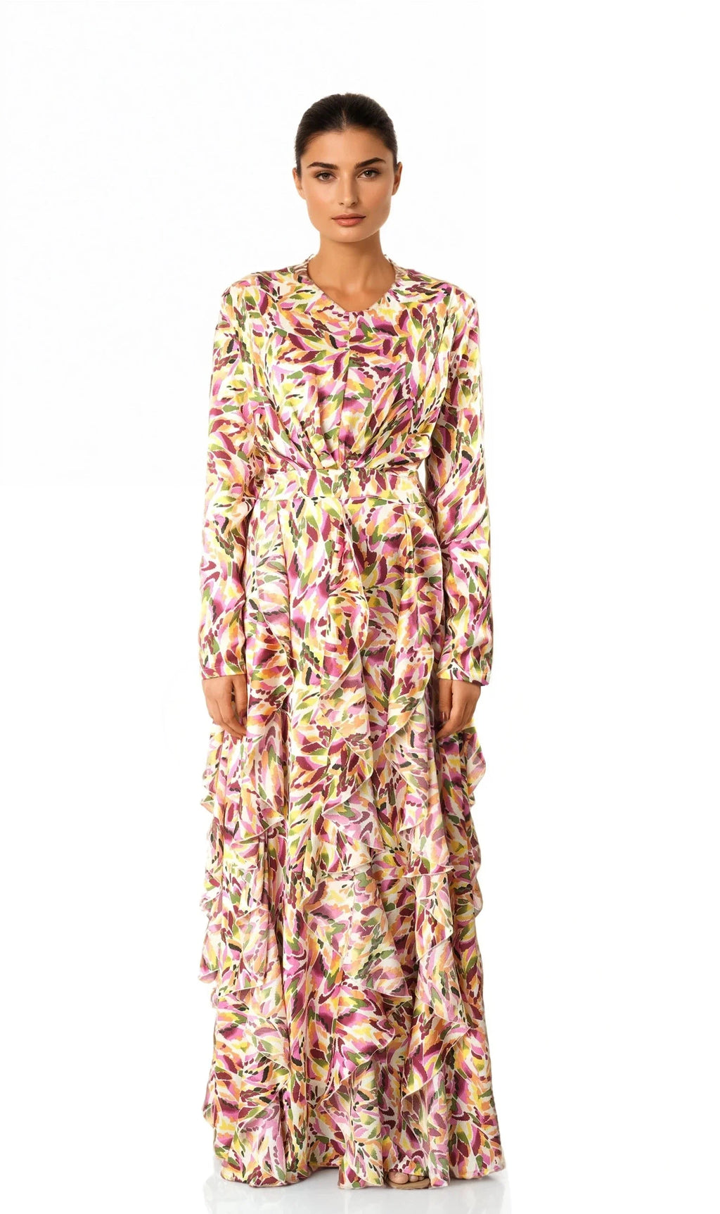 Denali Aaliya Abstract-Print Ruffle Maxi Dress