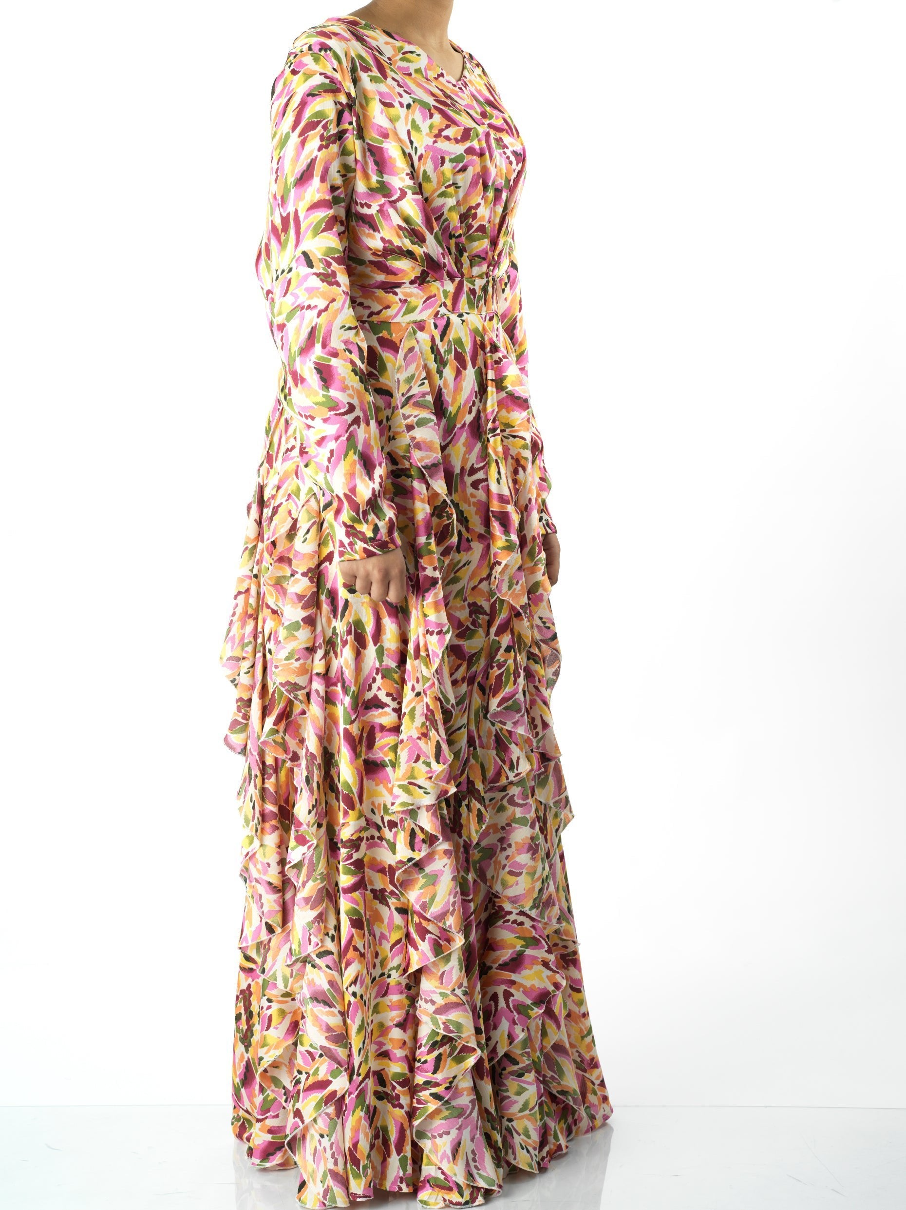 Denali Aaliya Abstract-Print Ruffle Maxi Dress