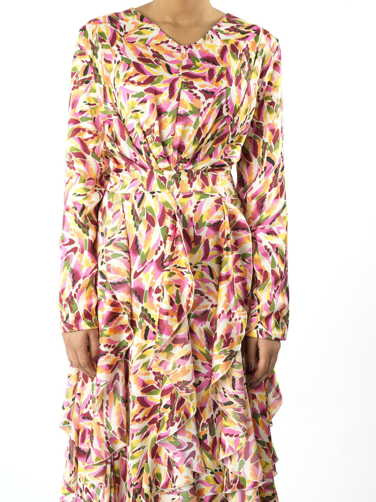 Denali Aaliya Abstract-Print Ruffle Maxi Dress