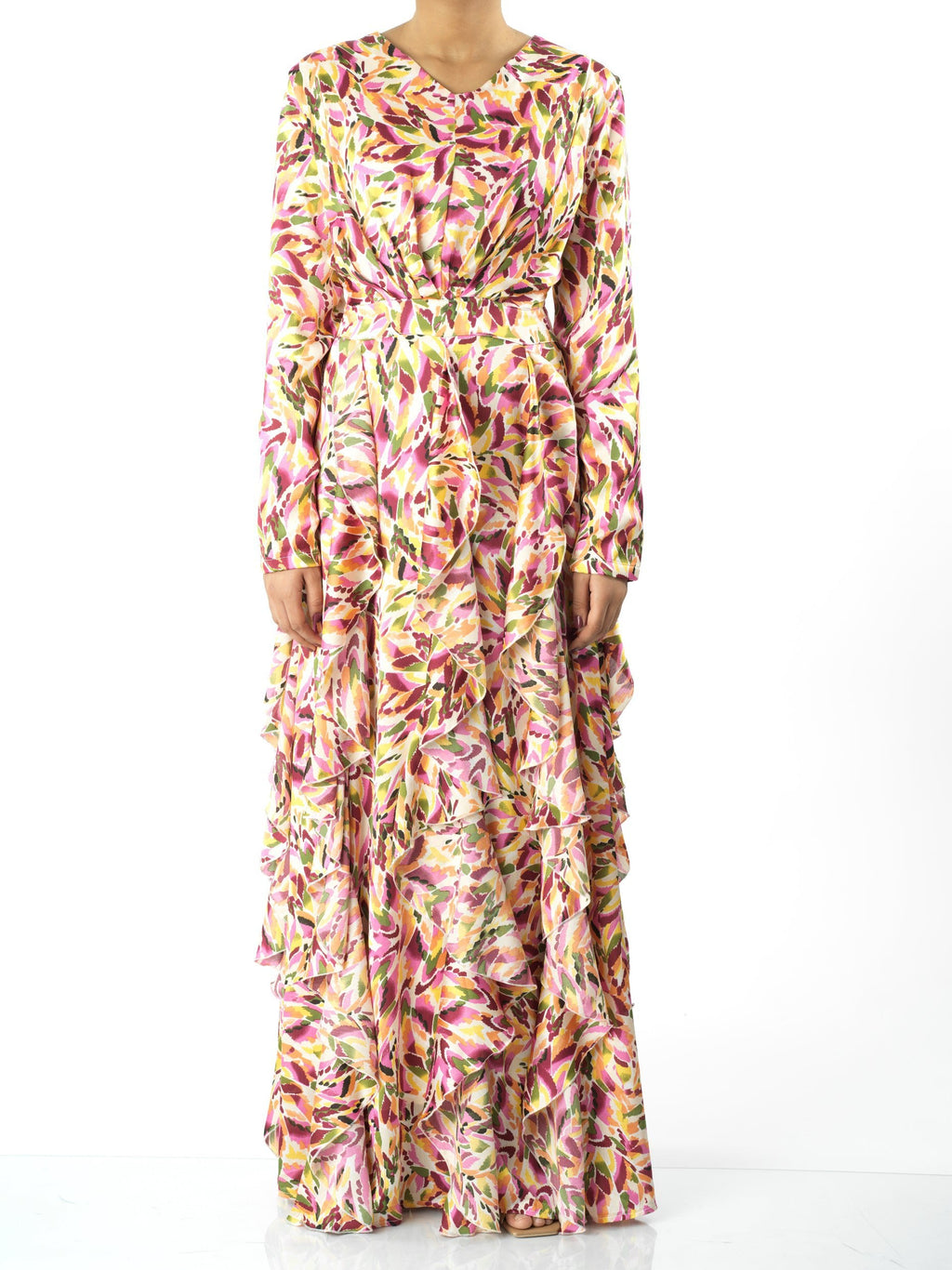 Denali Aaliya Abstract-Print Ruffle Maxi Dress