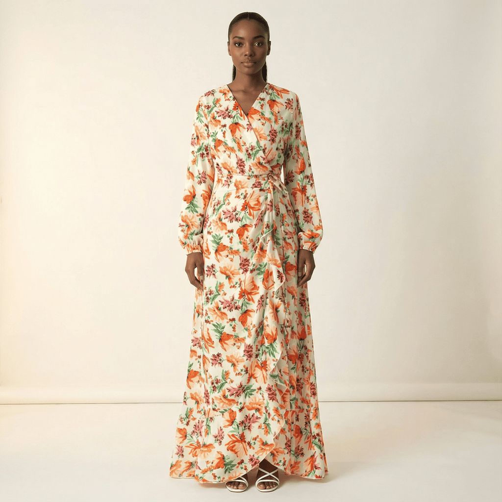Odette Amina Wrapped Satin Dress