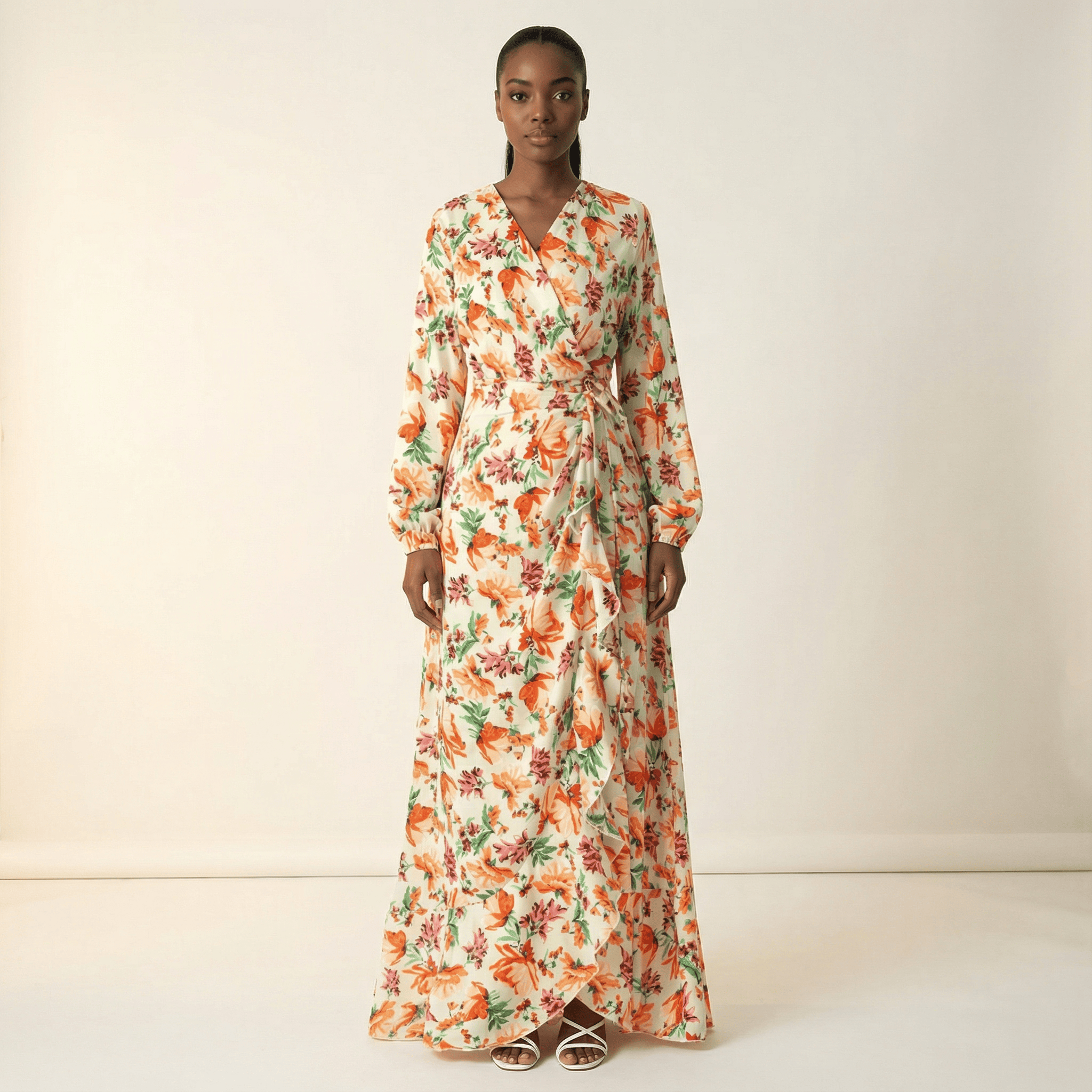 Odette Amina Wrapped Satin Dress