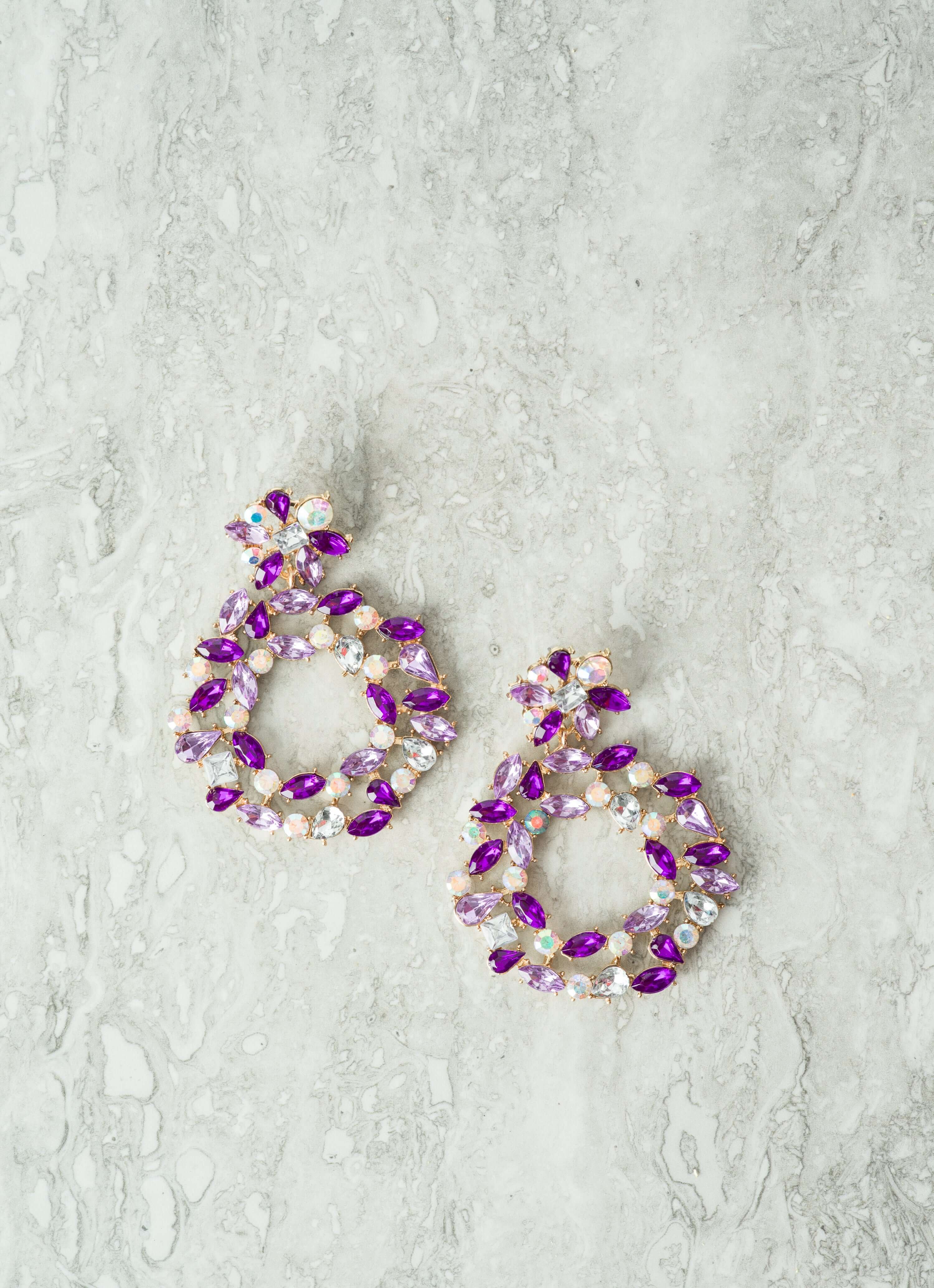 Imogen Purple Statement Earrings