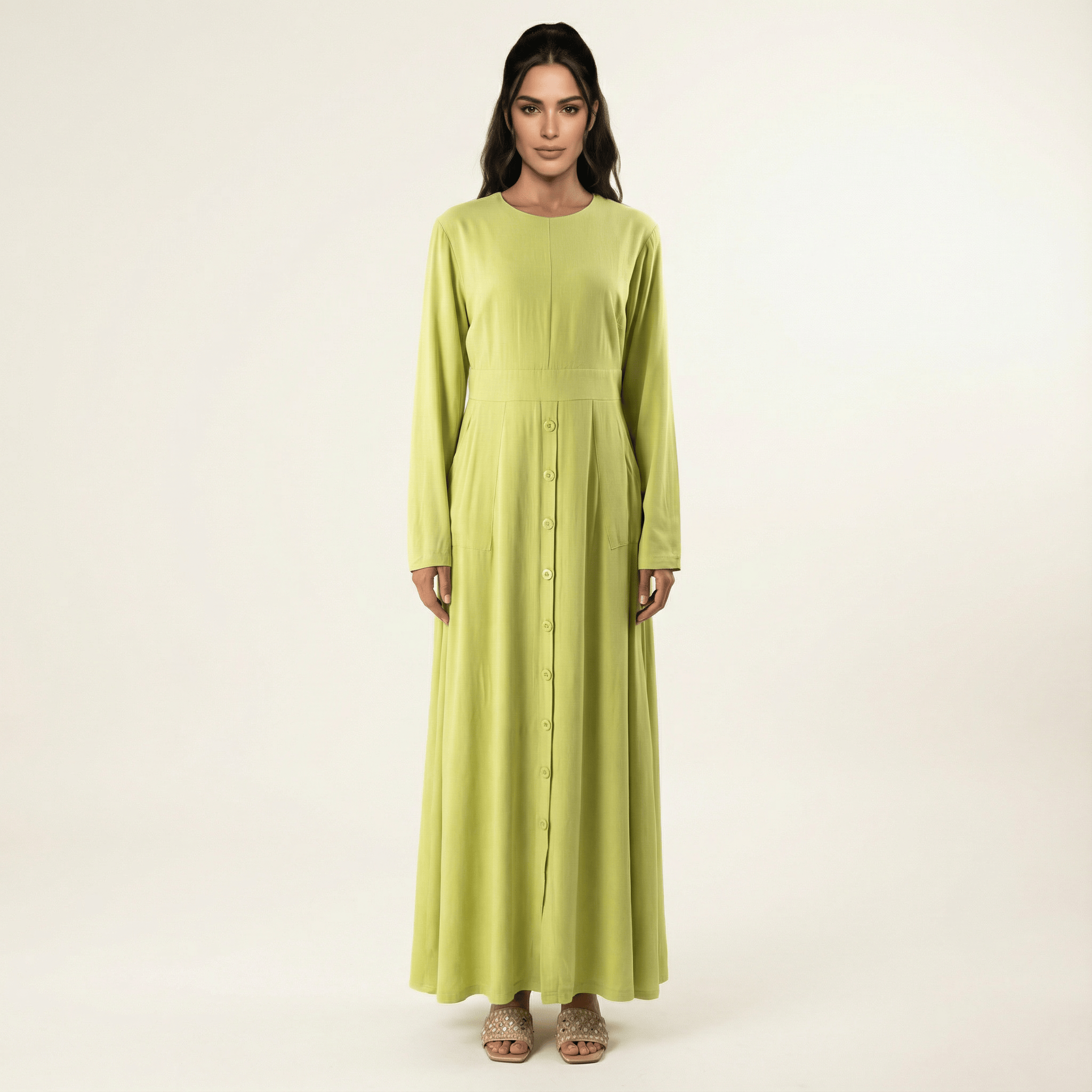 Fenwick Apple Button-Down Modal Maxi Dress