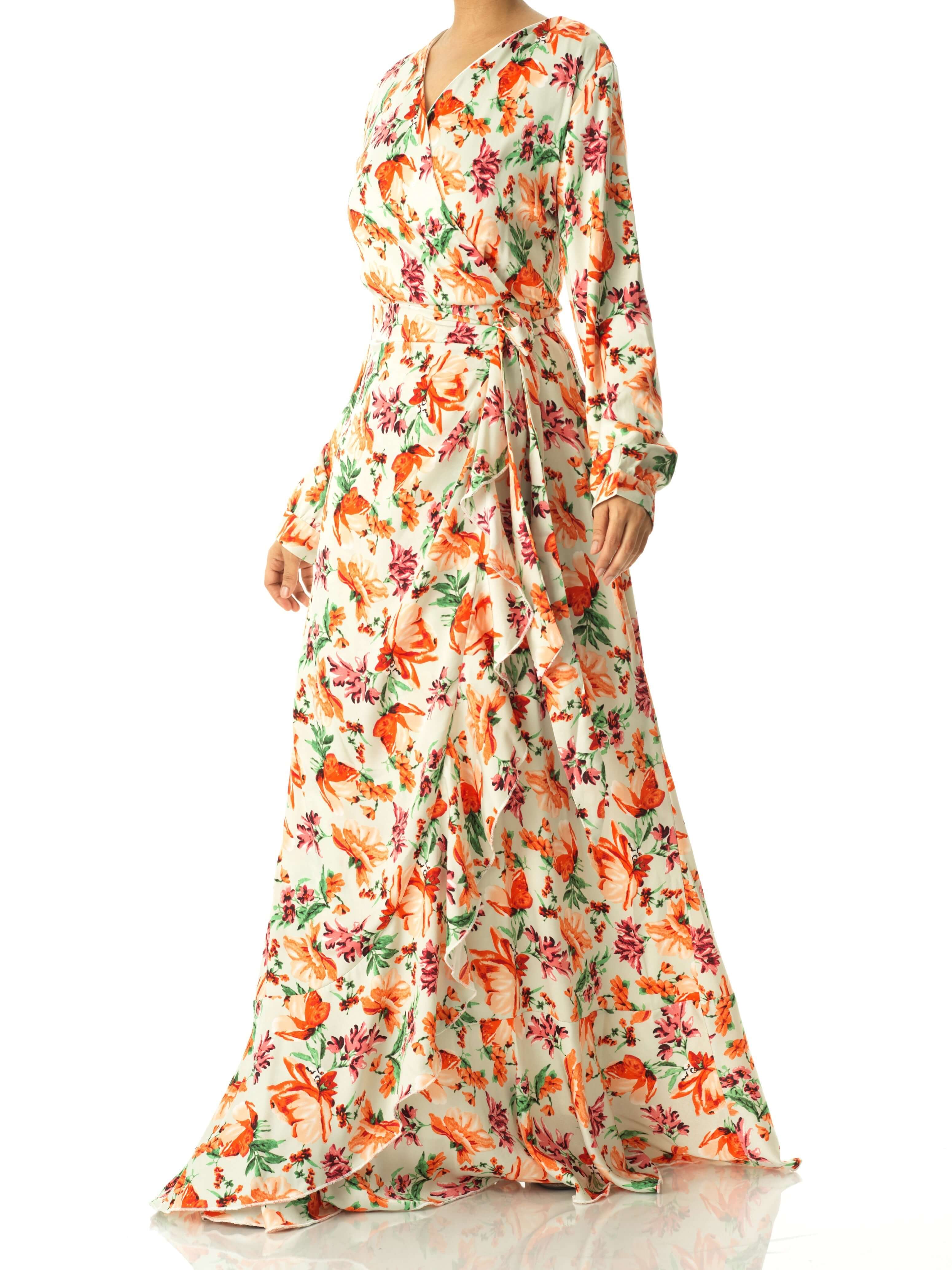 Odette Amina Wrapped Satin Dress