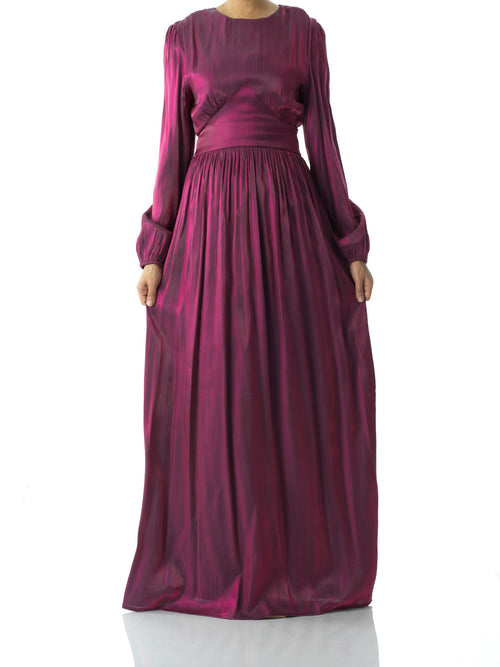 Alessia Eggplant Shimmer Maxi Dress