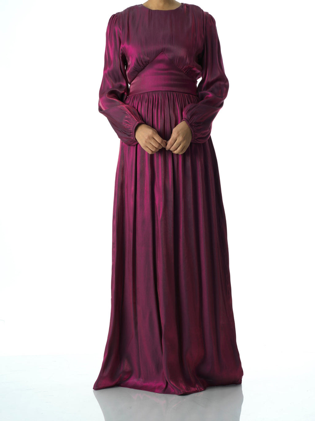 Alessia Eggplant Shimmer Maxi Dress