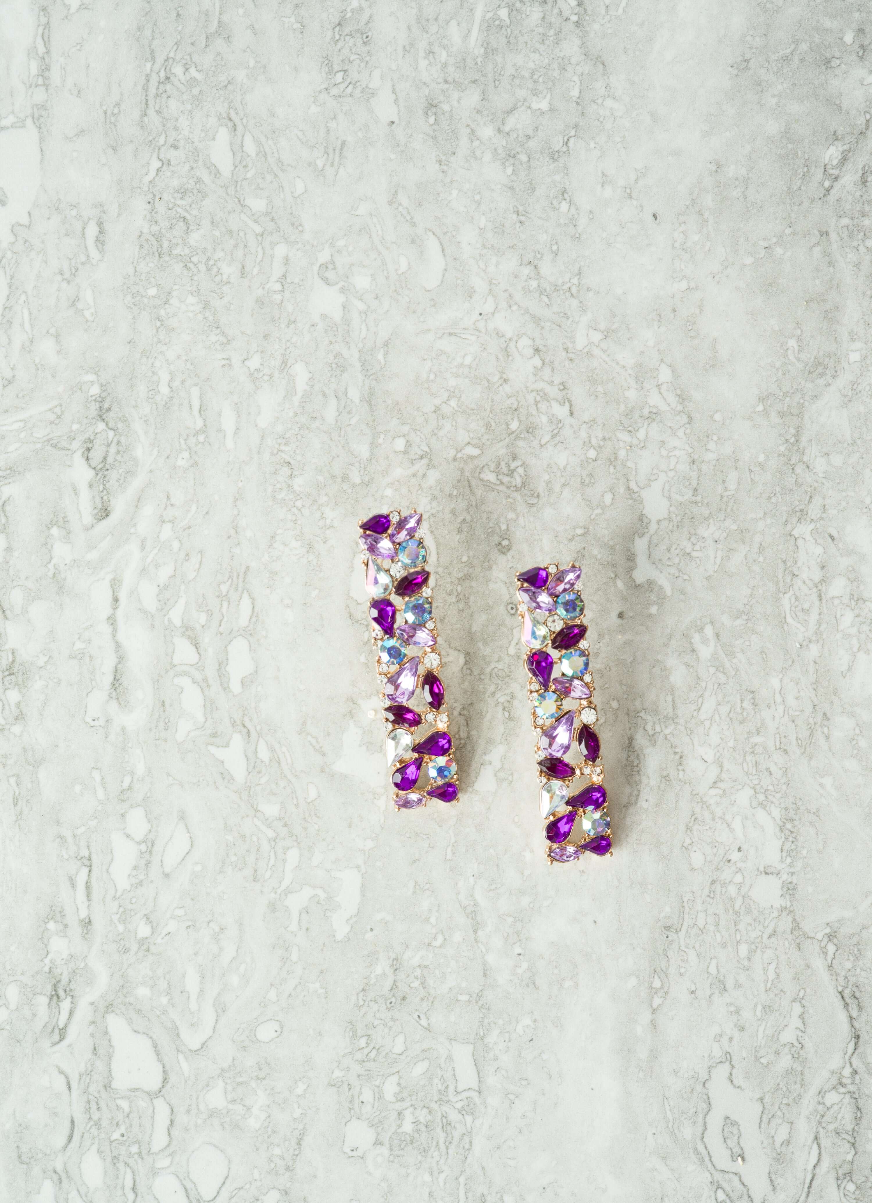 Hana Purple Statement Earrings