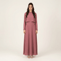 Tatum Dusty Rose Crepe High-Neck Dress