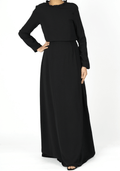 Tatum Black Crepe High-Neck Dress