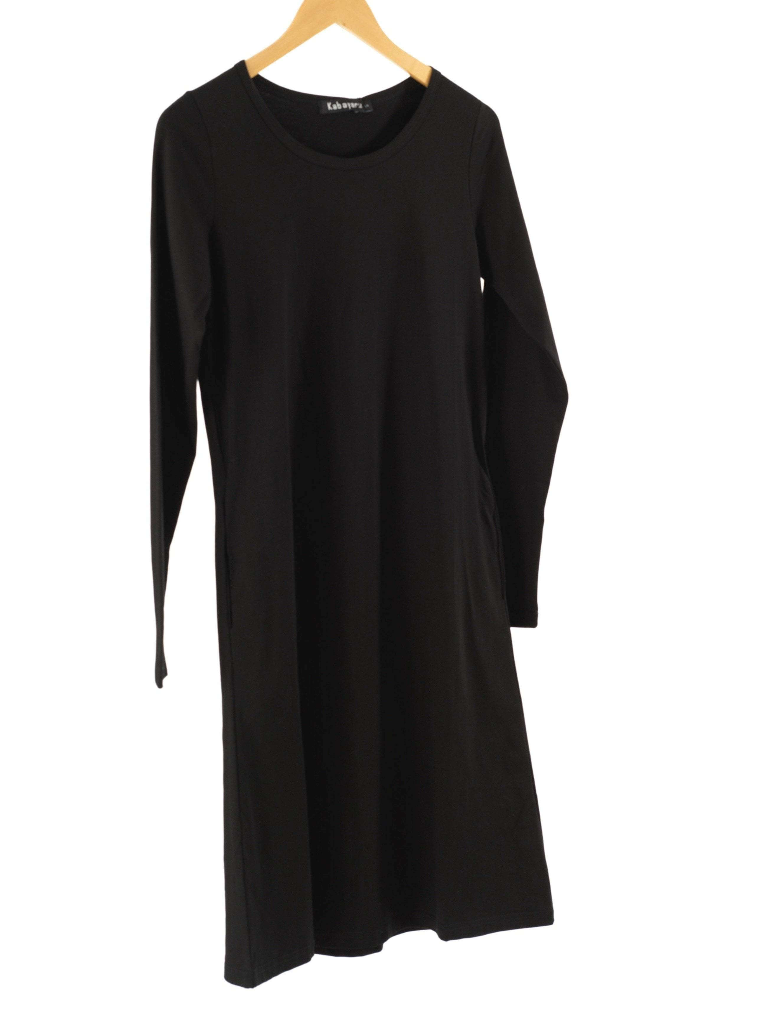 Harlowe Black Long-Sleeve Cotton Midi Top