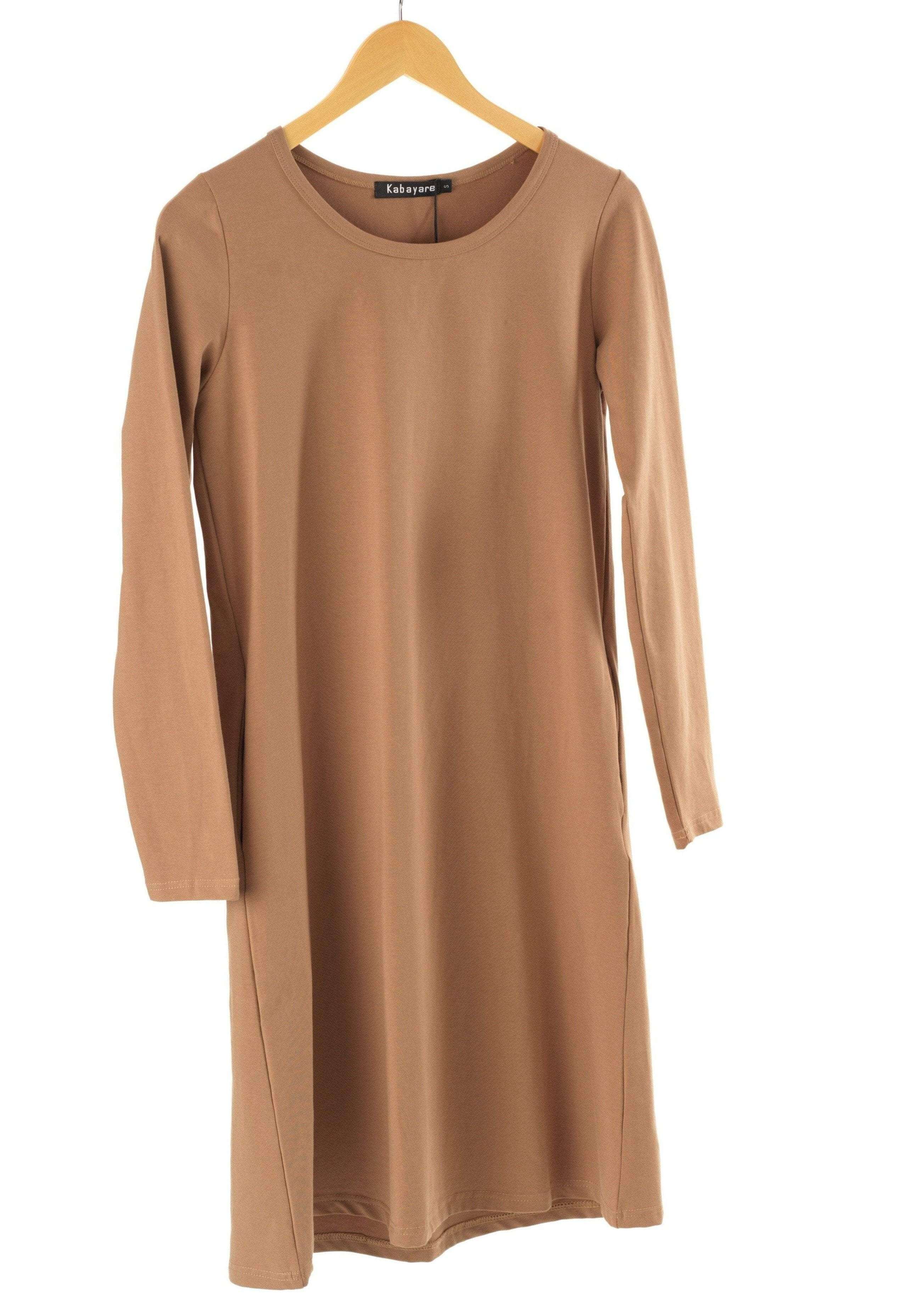 Harlowe Mocha Long-Sleeve Cotton Midi Top