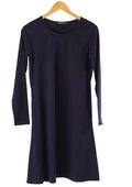 Harlowe Navy Blue Long-Sleeve Cotton Midi Top
