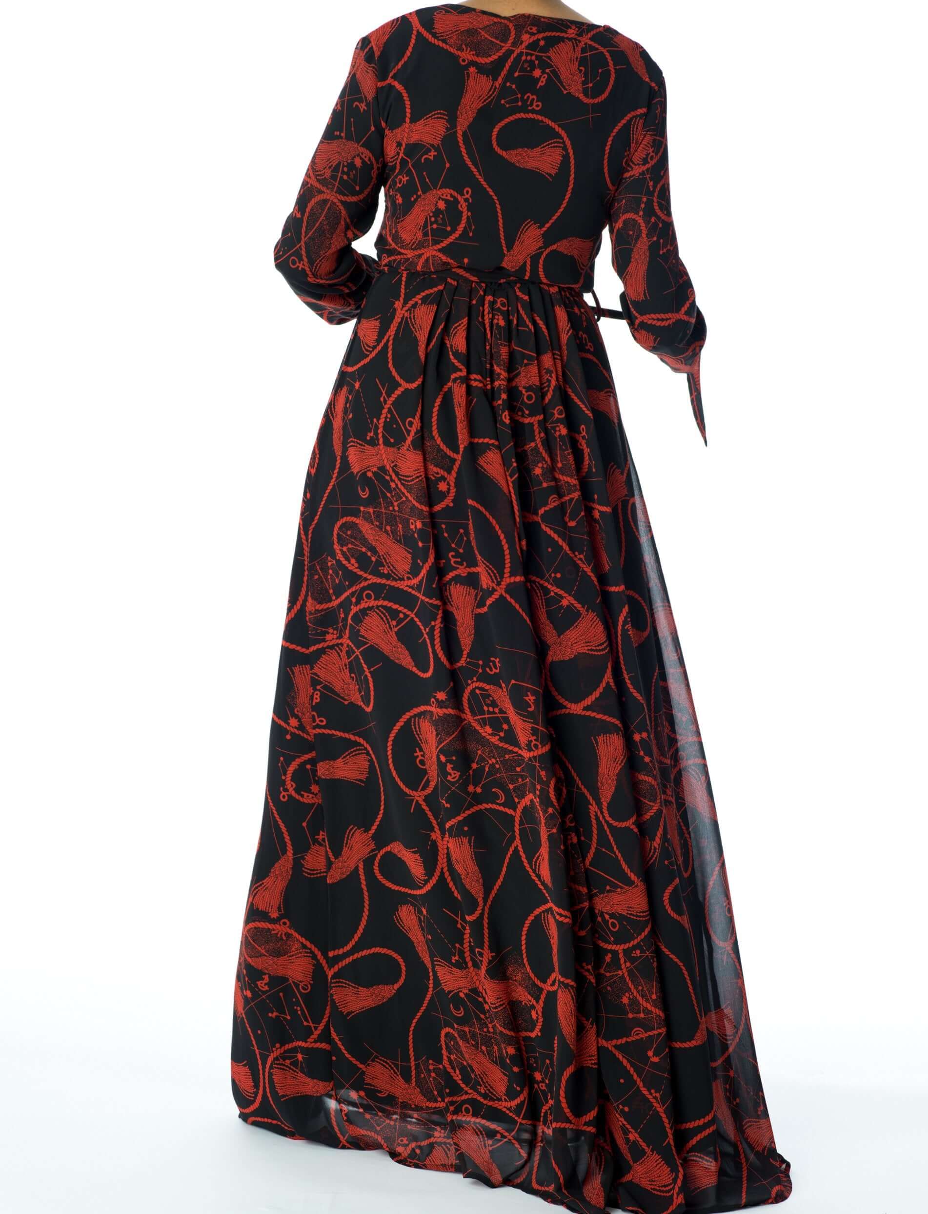 Ellison Black Mixed-Print Maxi Dress