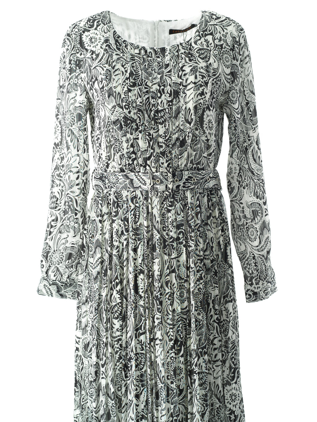 Auden Black Print Silk-Chiffon Shimmer Maxi Dress