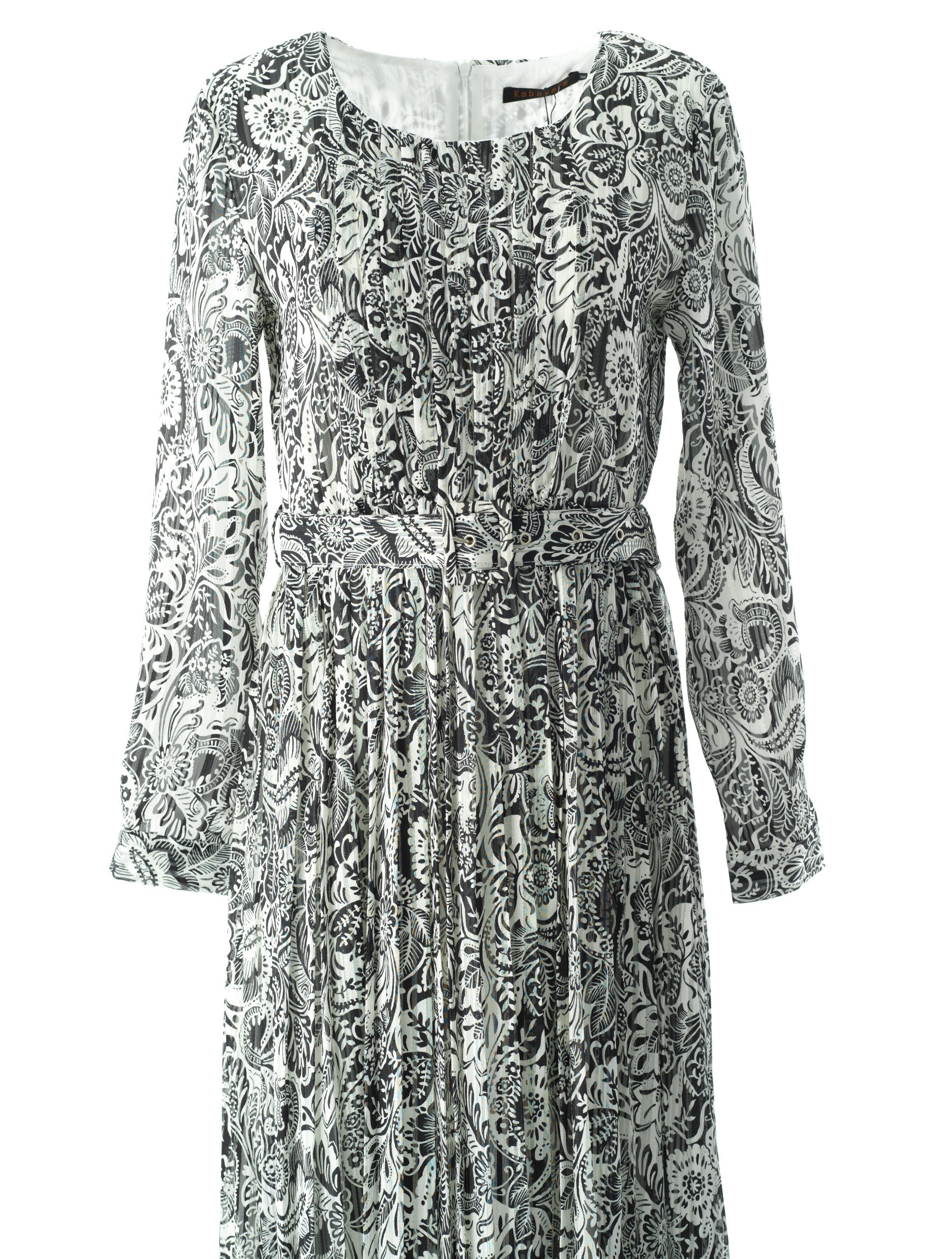 Auden Black Print Silk-Chiffon Shimmer Maxi Dress