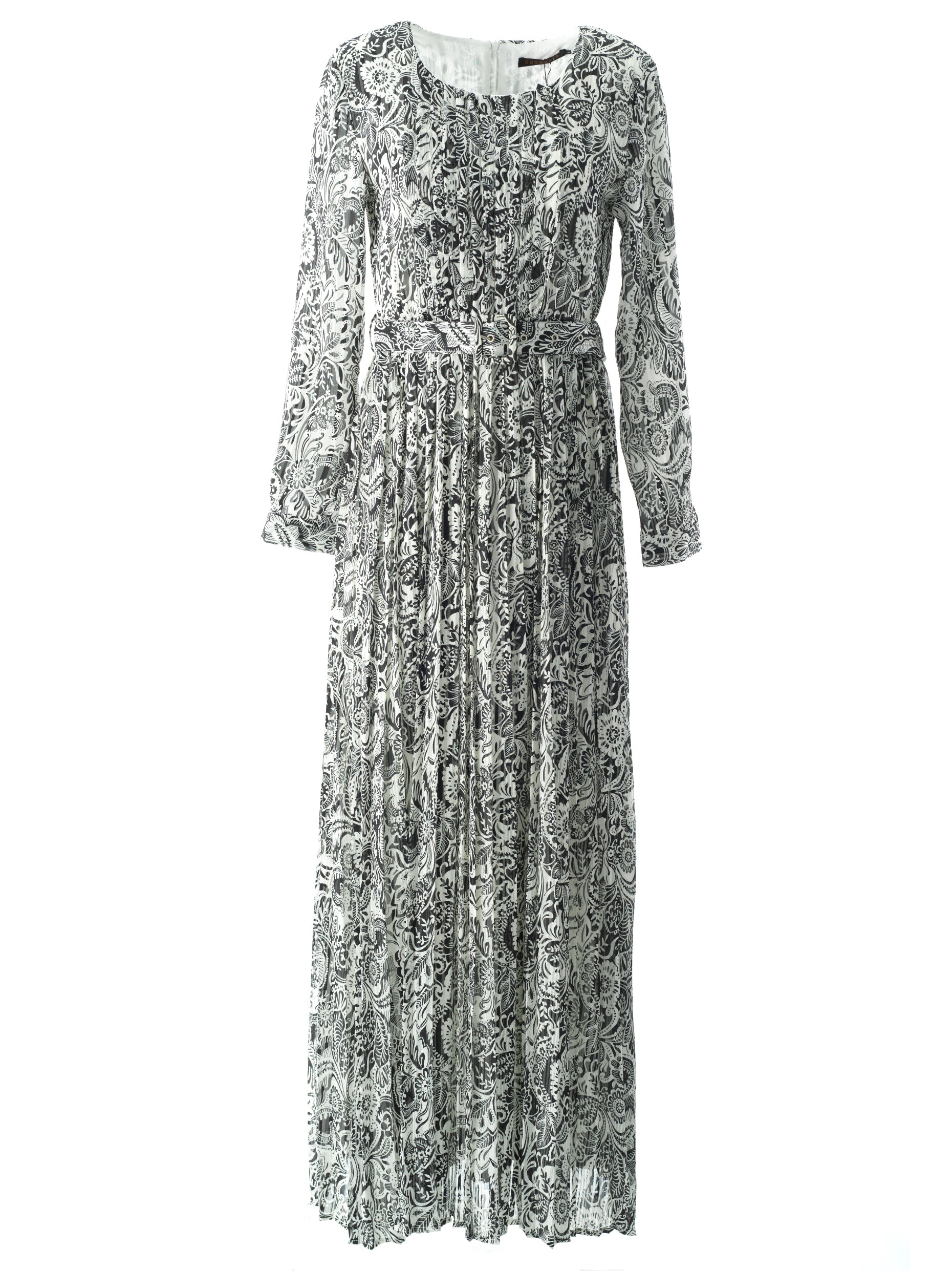 Auden Black Print Silk-Chiffon Shimmer Maxi Dress