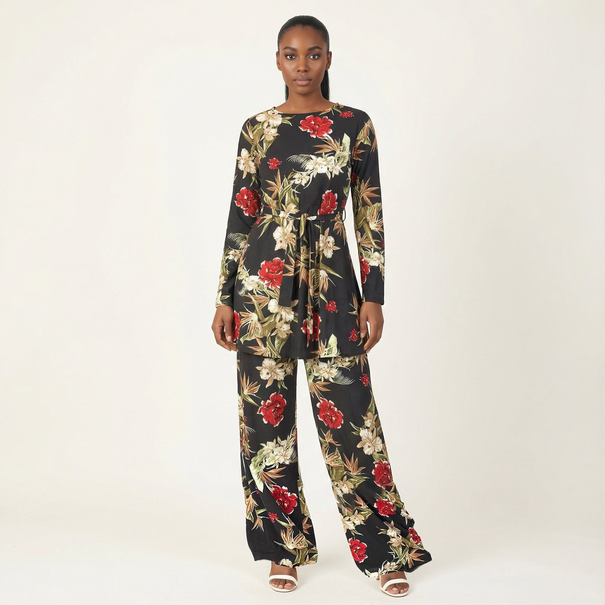 Adley Black Floral Matching Set