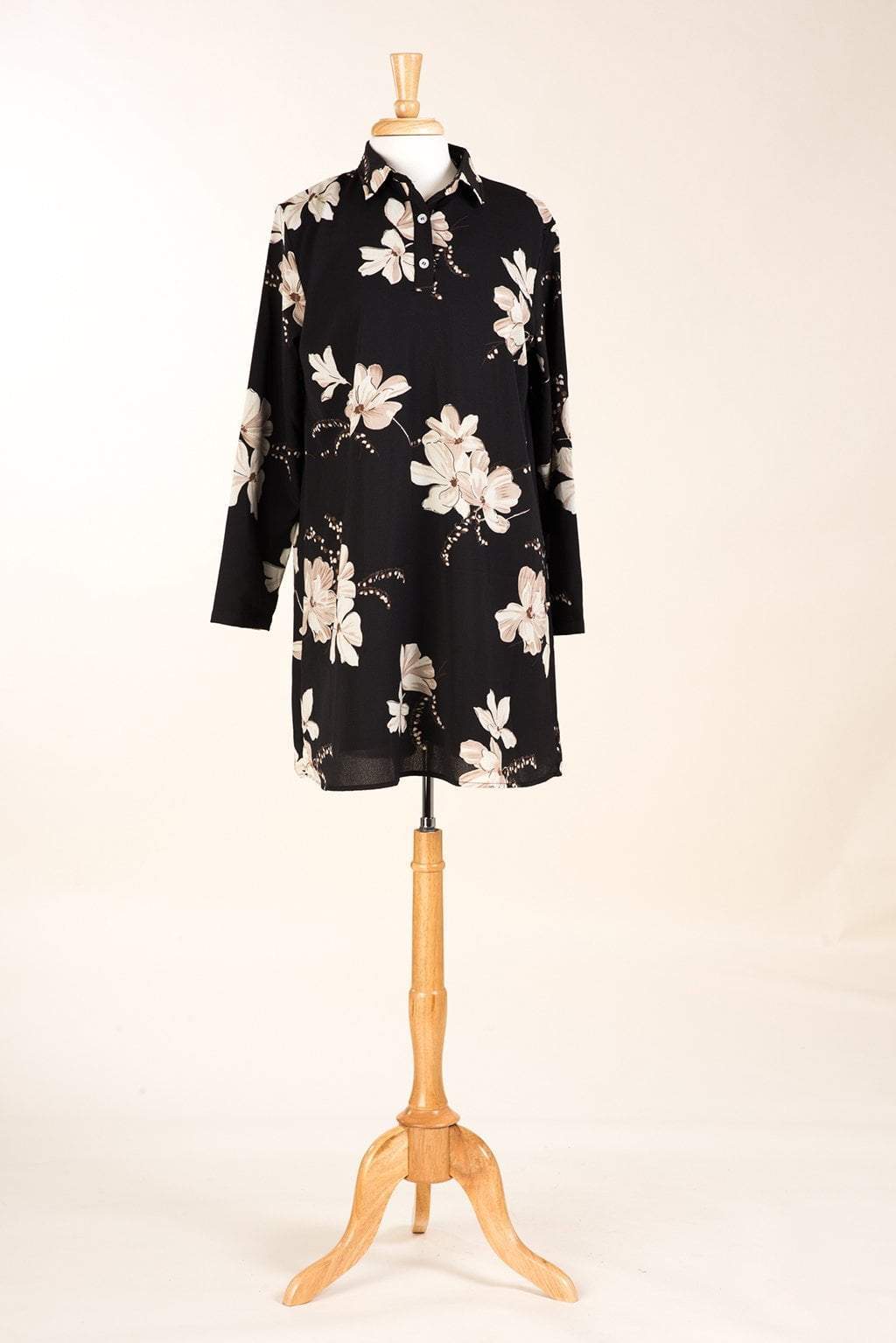 Parker Black Floral Tunic Top