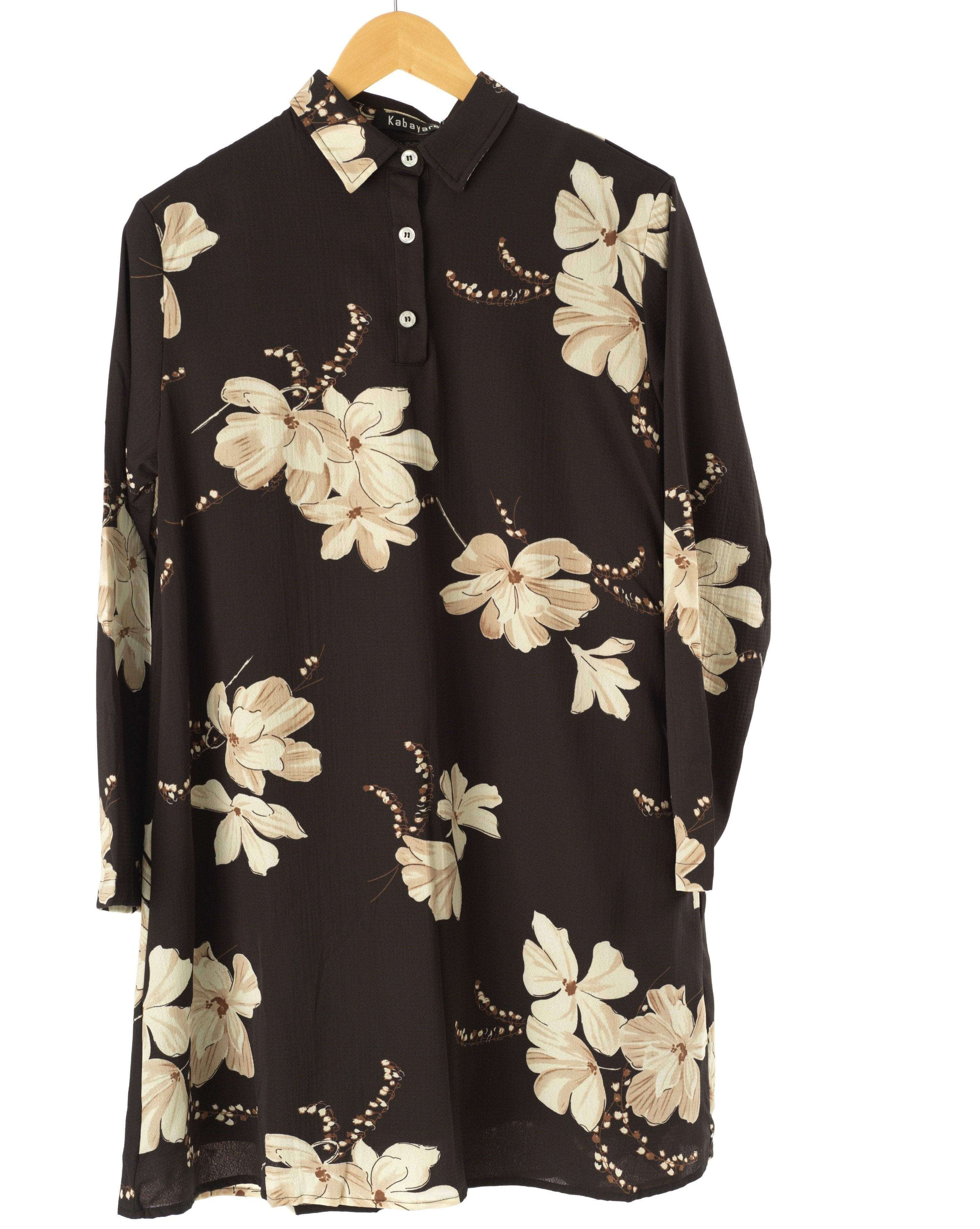 Parker Black Floral Tunic Top