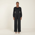 Marlowe Black Cold-Shoulder Lace Jumpsuit