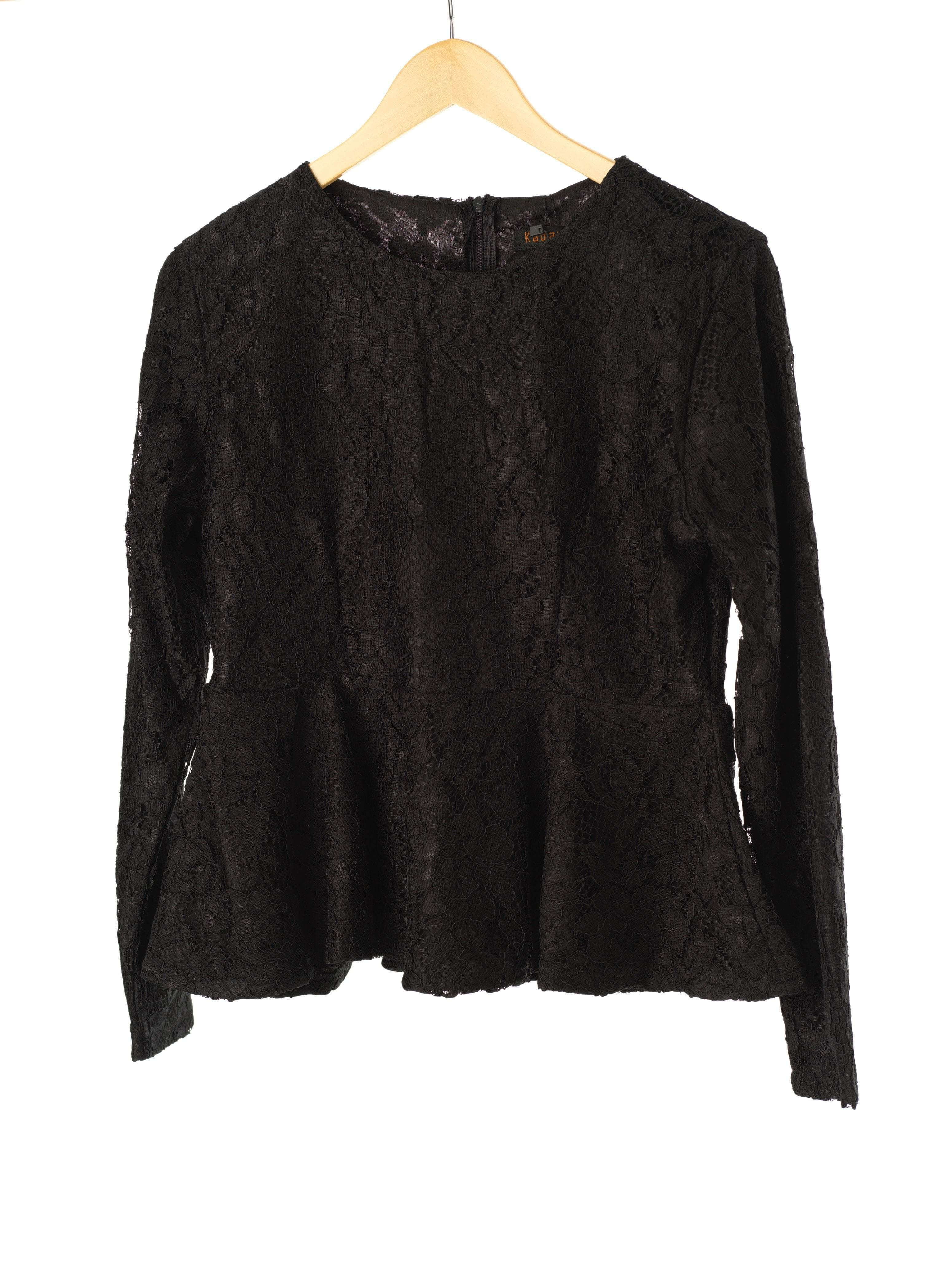 Emerson Black Lace Peplum Top