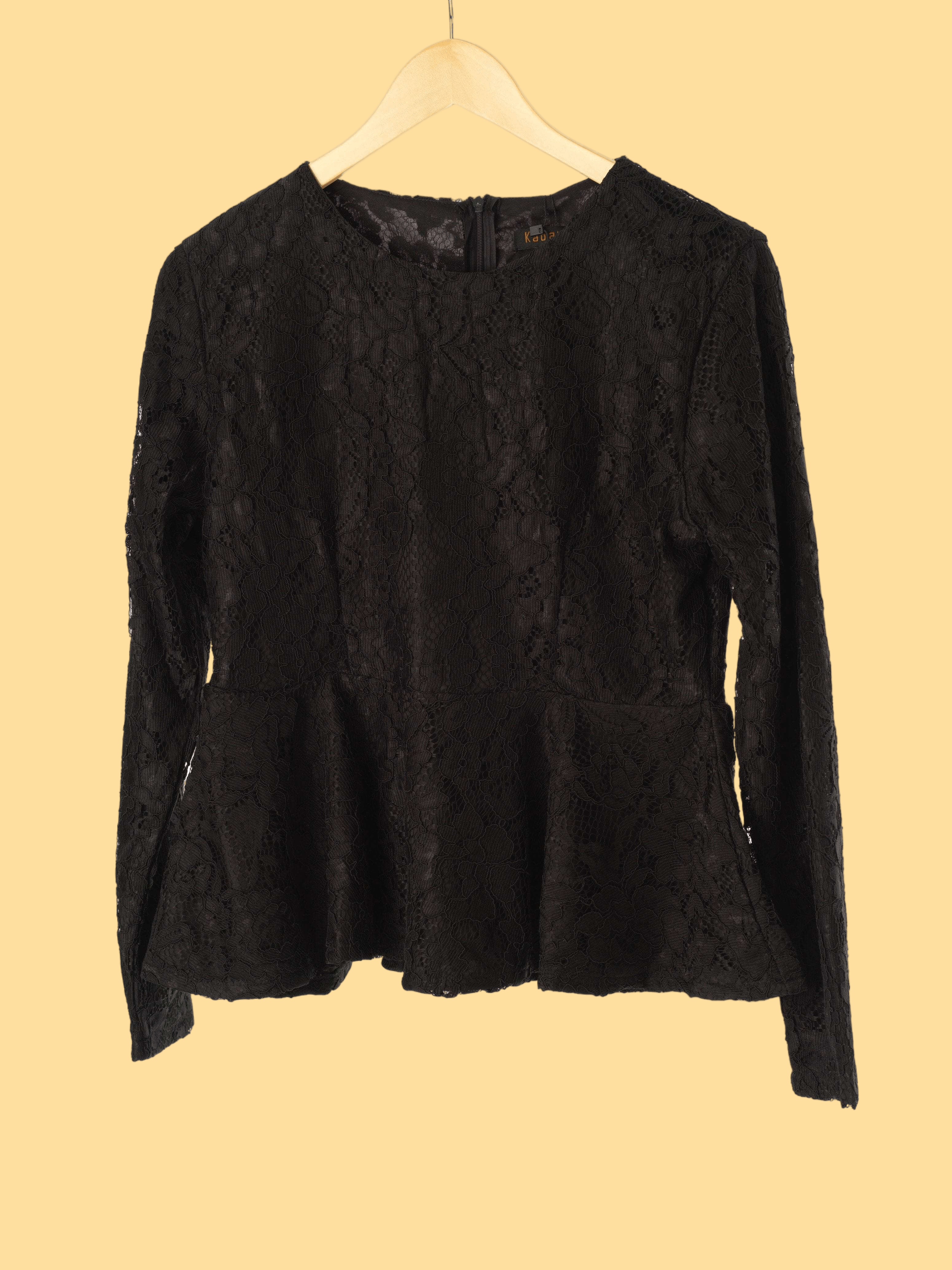 Emerson Black Lace Peplum Top