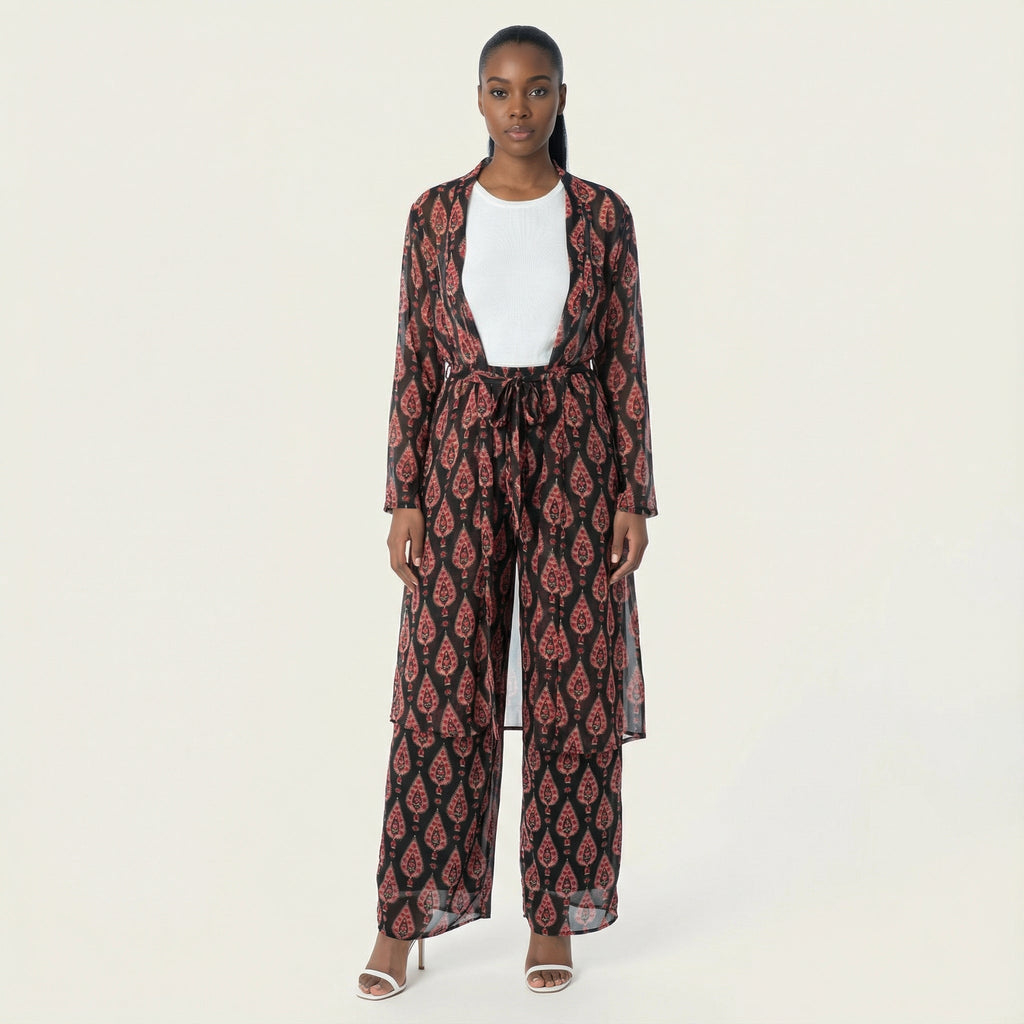 Eliza Black Palazzo Trouser Matching Set