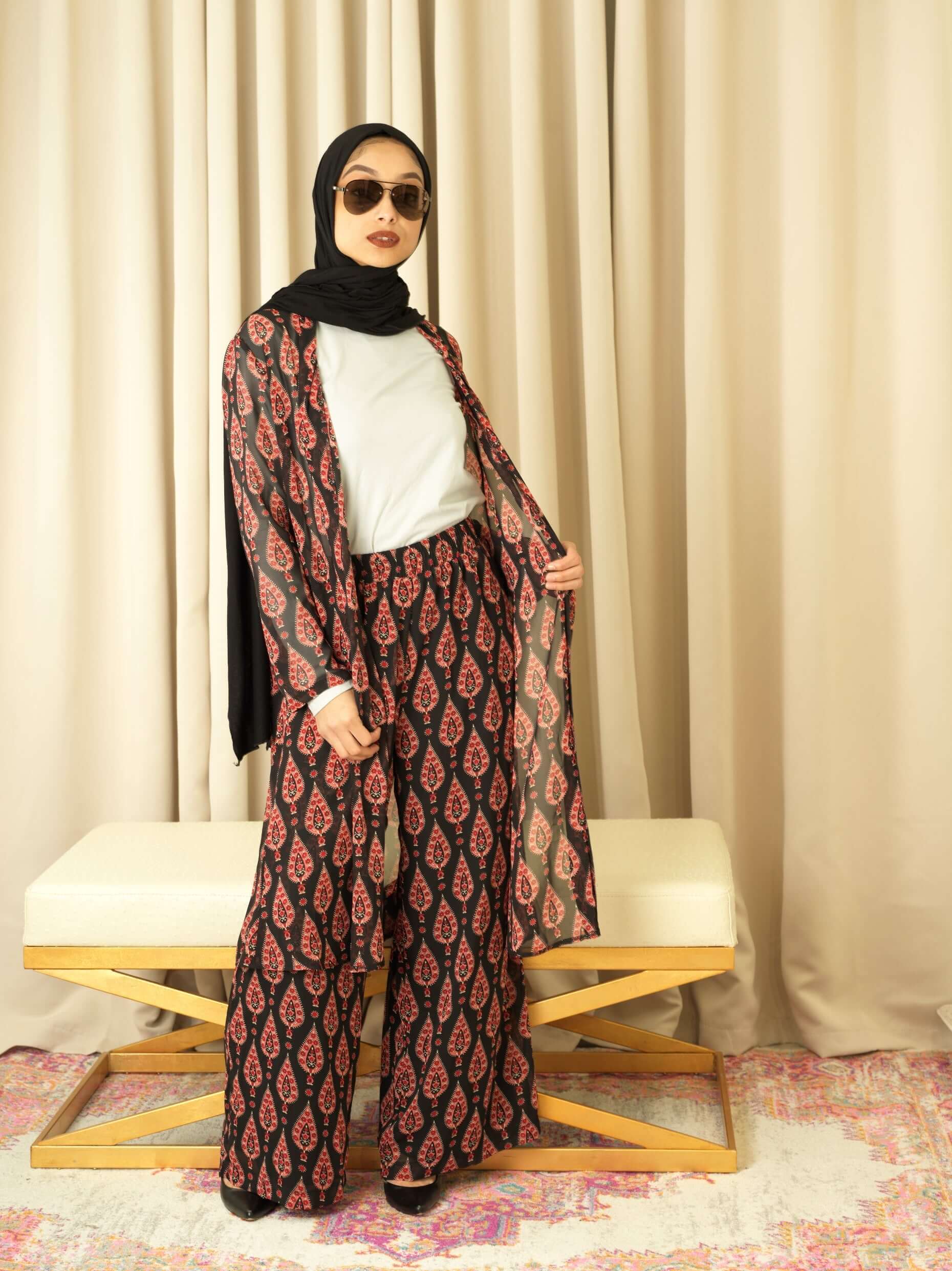 Eliza Black Palazzo Trouser Matching Set