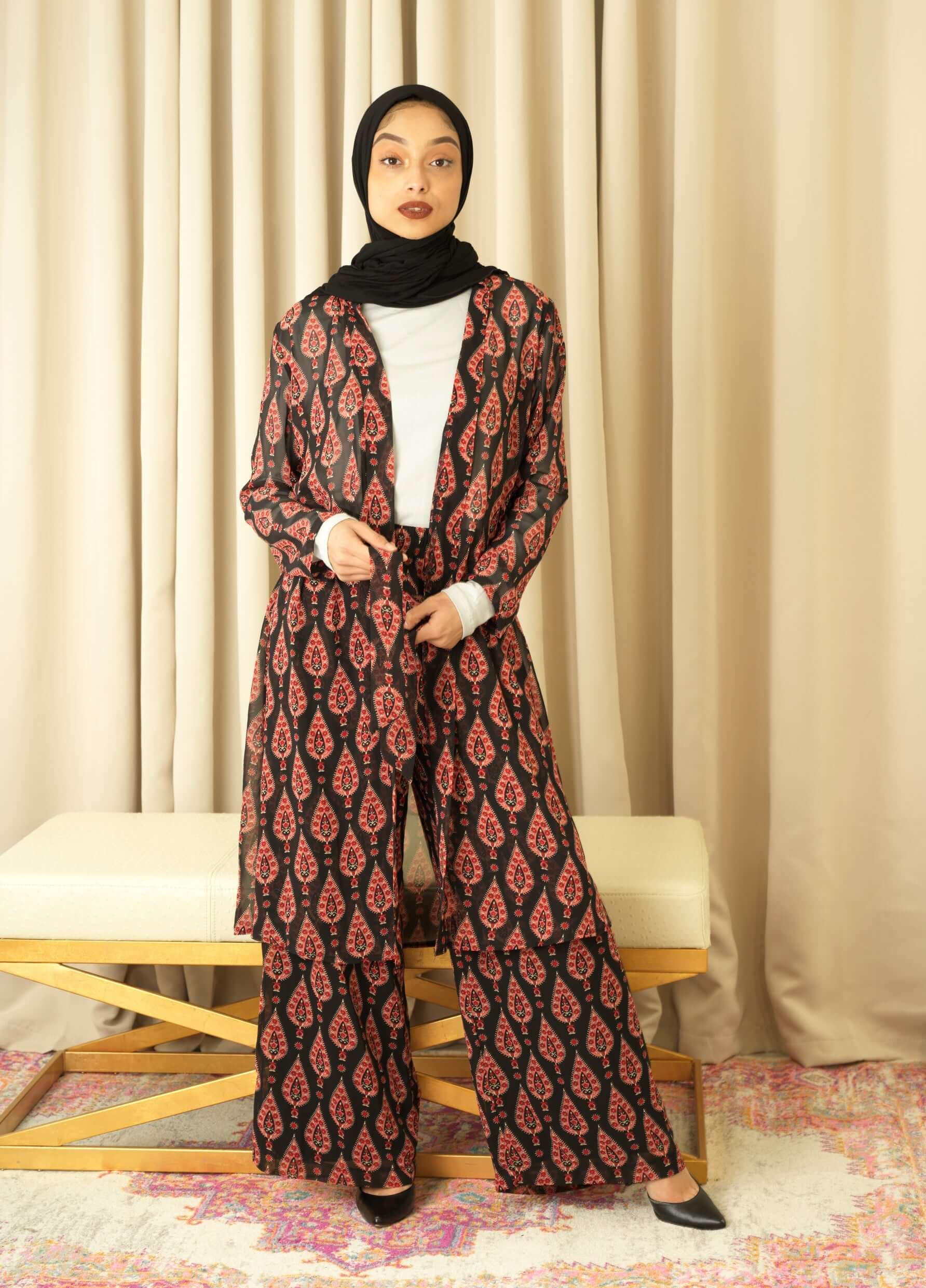 Eliza Black Palazzo Trouser Matching Set