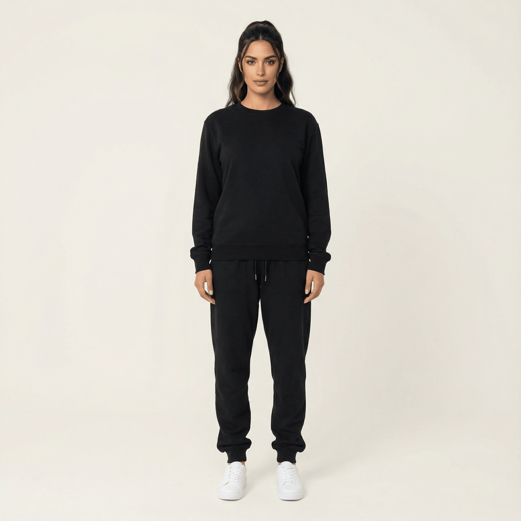 Lorelei Black Sweatshirt & Trouser Lounge Set