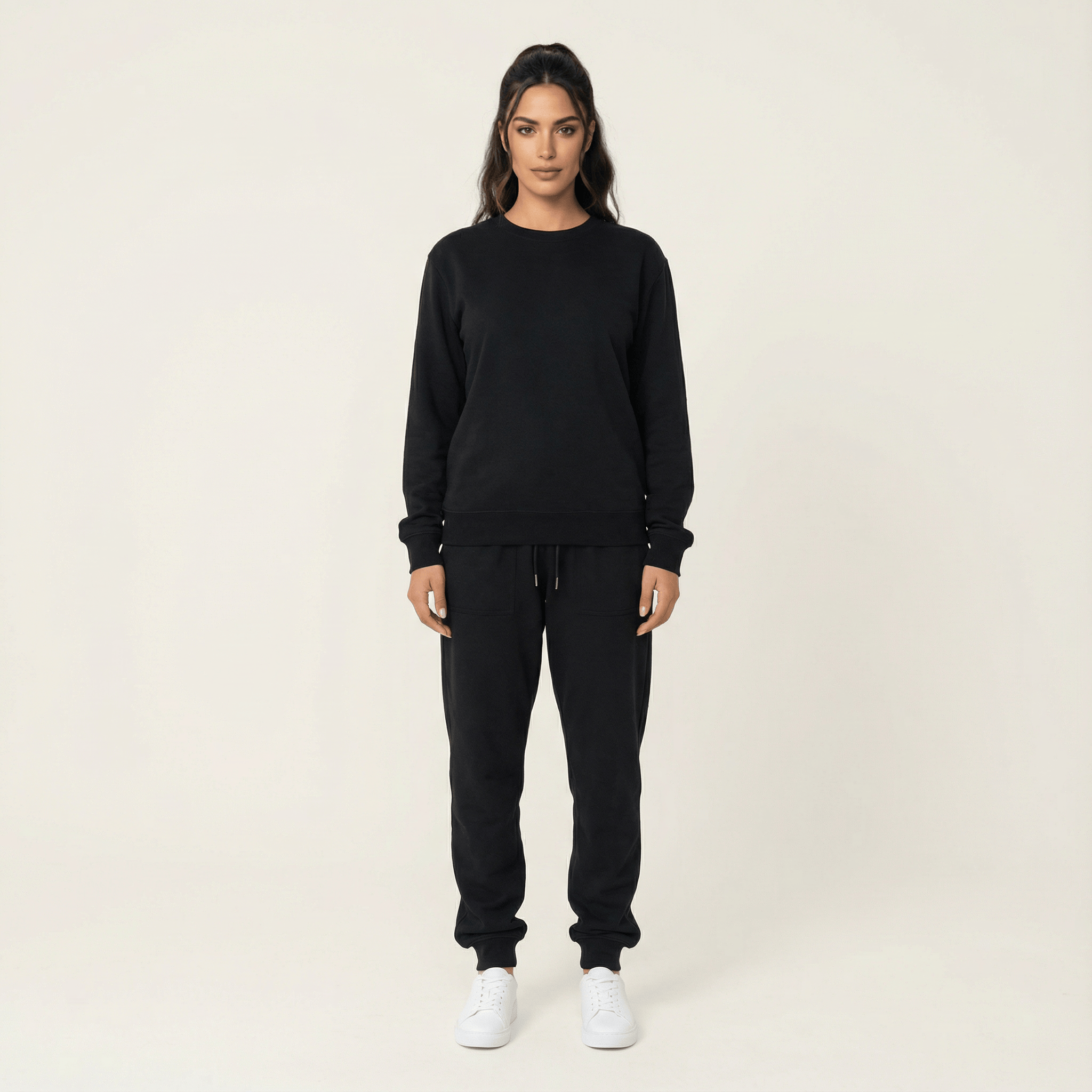 Lorelei Black Sweatshirt & Trouser Lounge Set