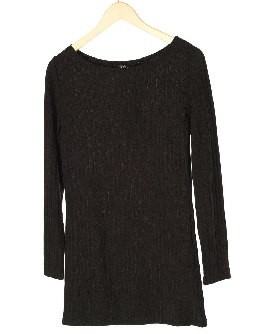 Charlie Black Ribbed Knit Top