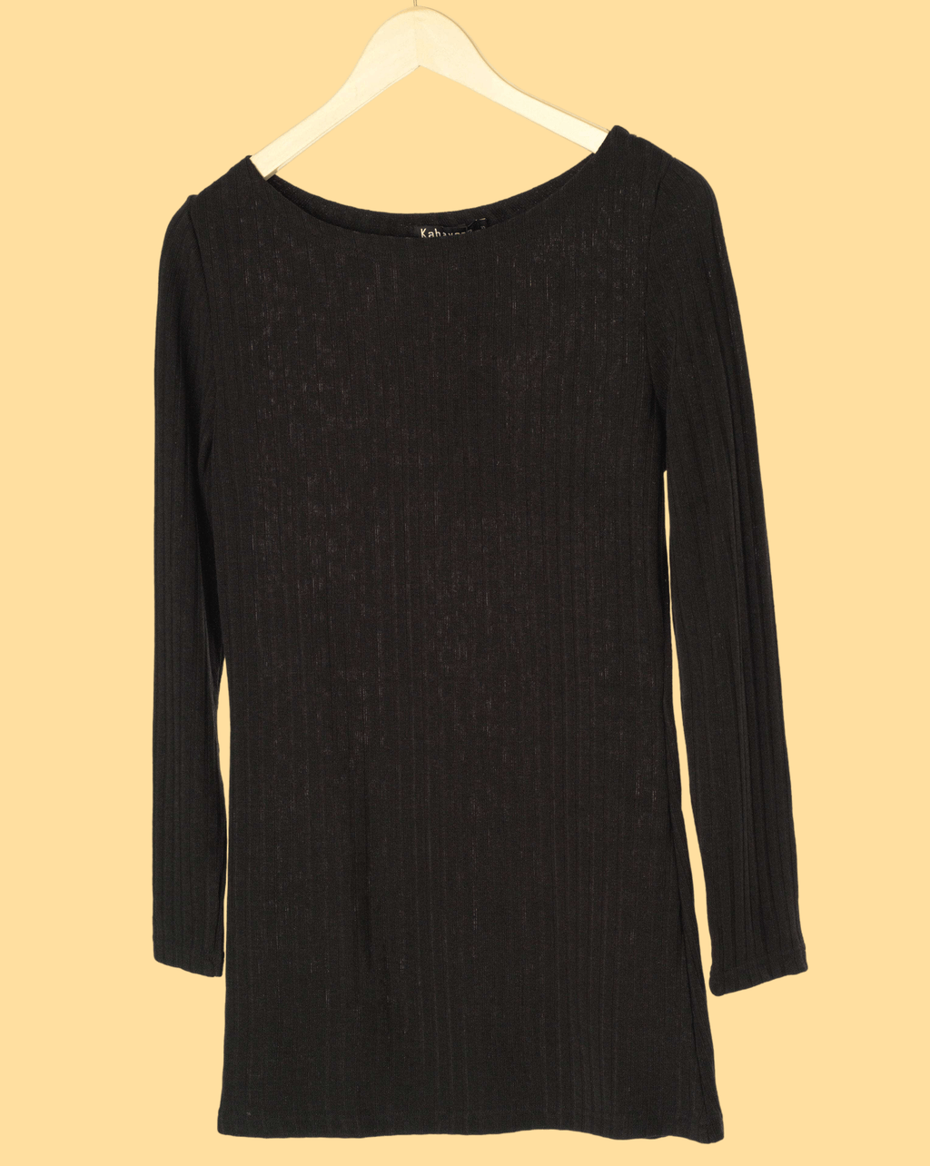 Charlie Black Ribbed Knit Top