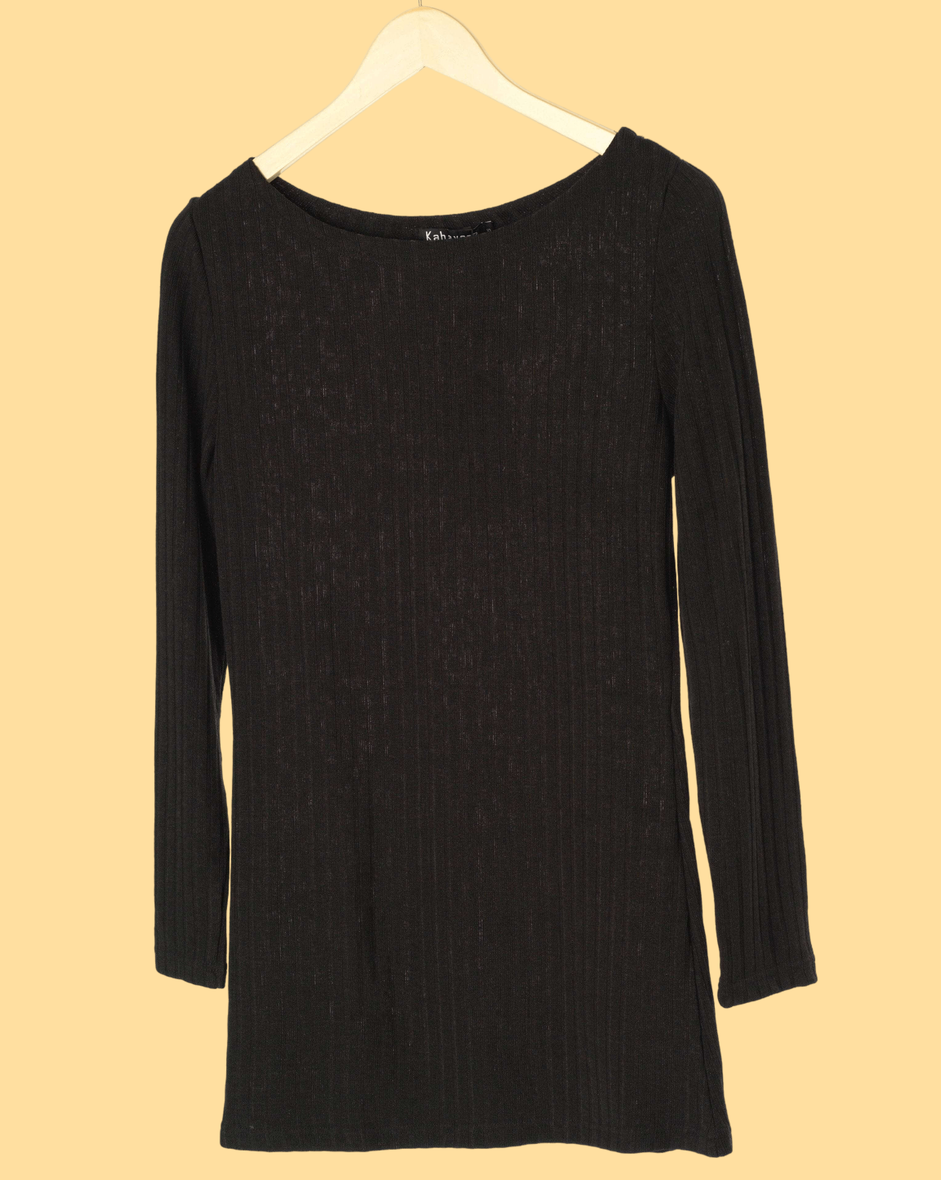 Charlie Black Ribbed Knit Top