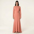 Esme Blush Wide-Hem Midi Dress