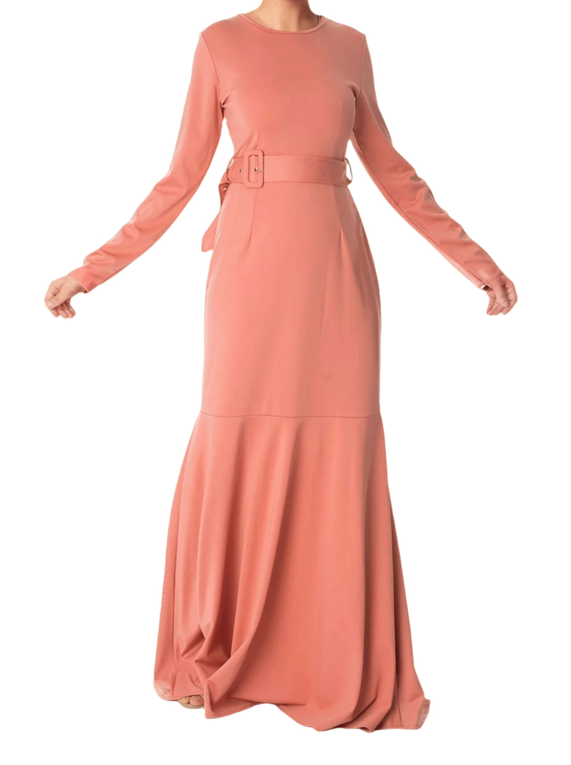 Esme Blush Wide-Hem Midi Dress